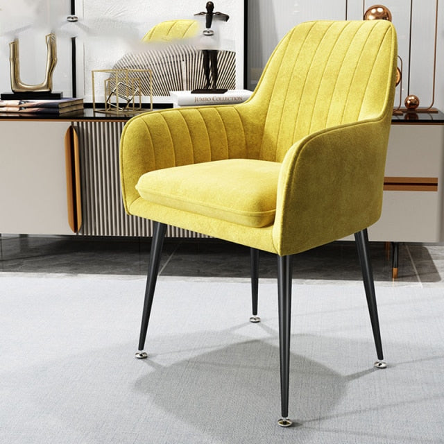 Ochre velvet sales dining chairs