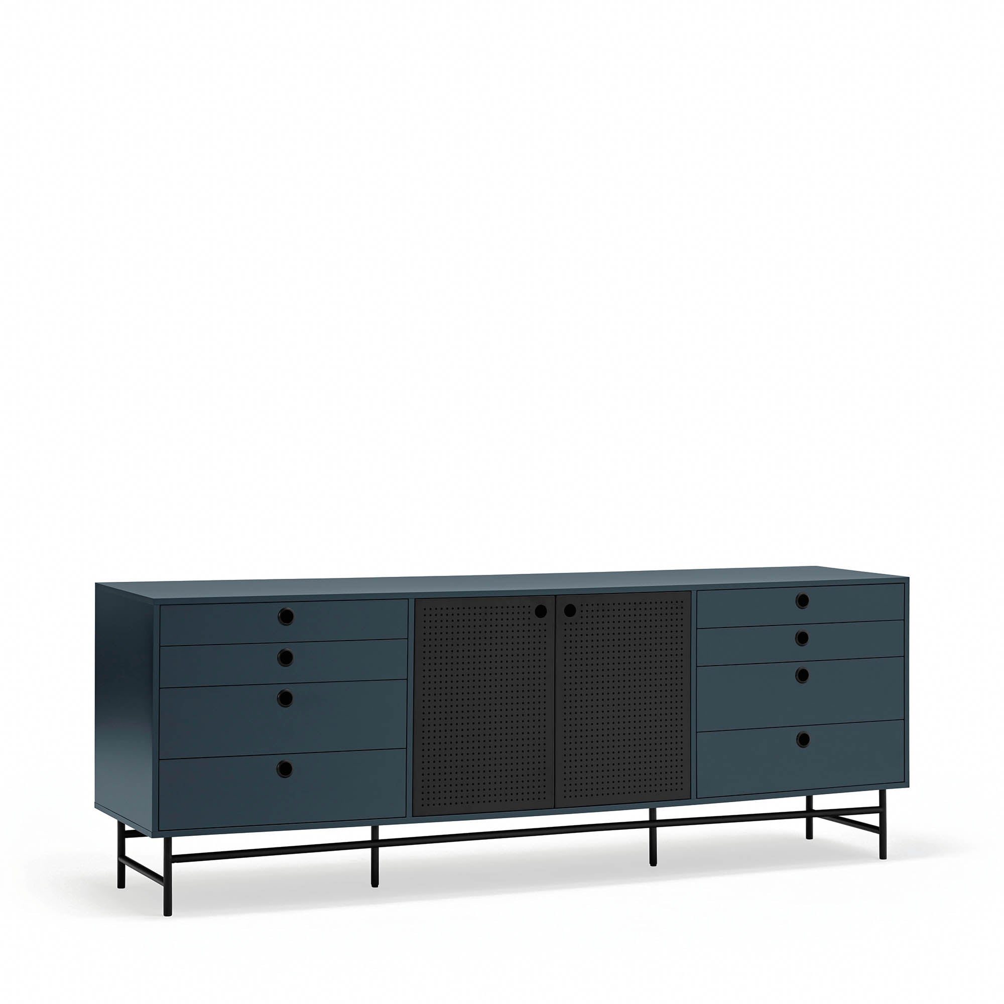 Skänk Punto 2D/8D Svart/Blå-Gr.Antr
