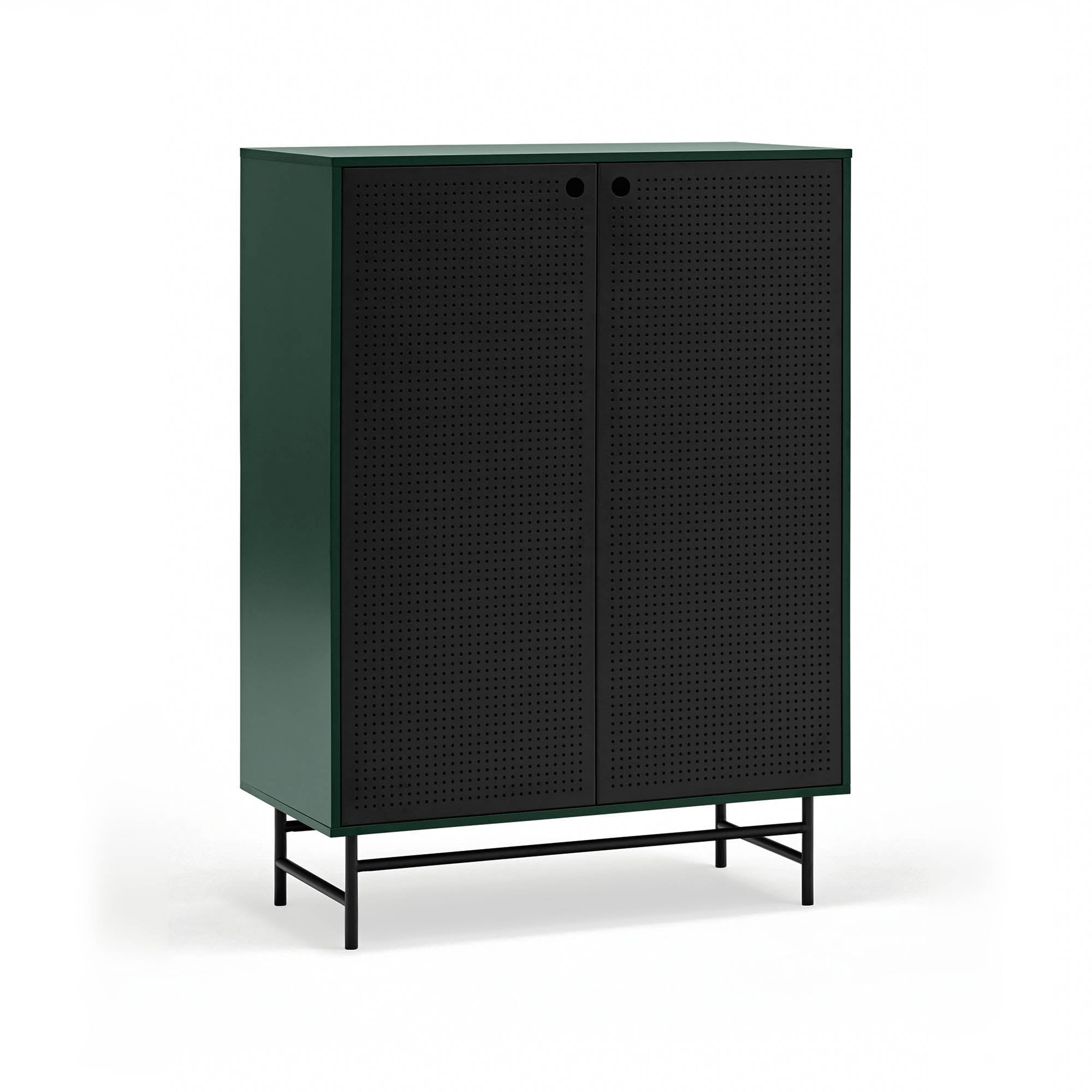 Occasional Cabinet Punto 2D/4Inner Drawers Black/D