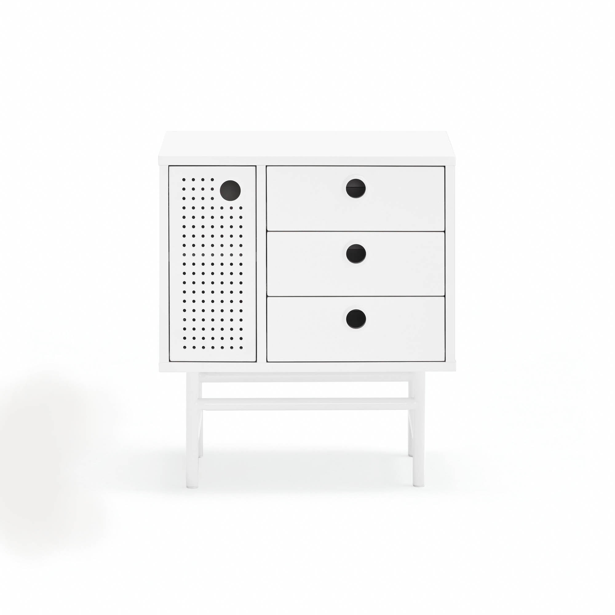 Bedside Table Punto 1D3Dr White