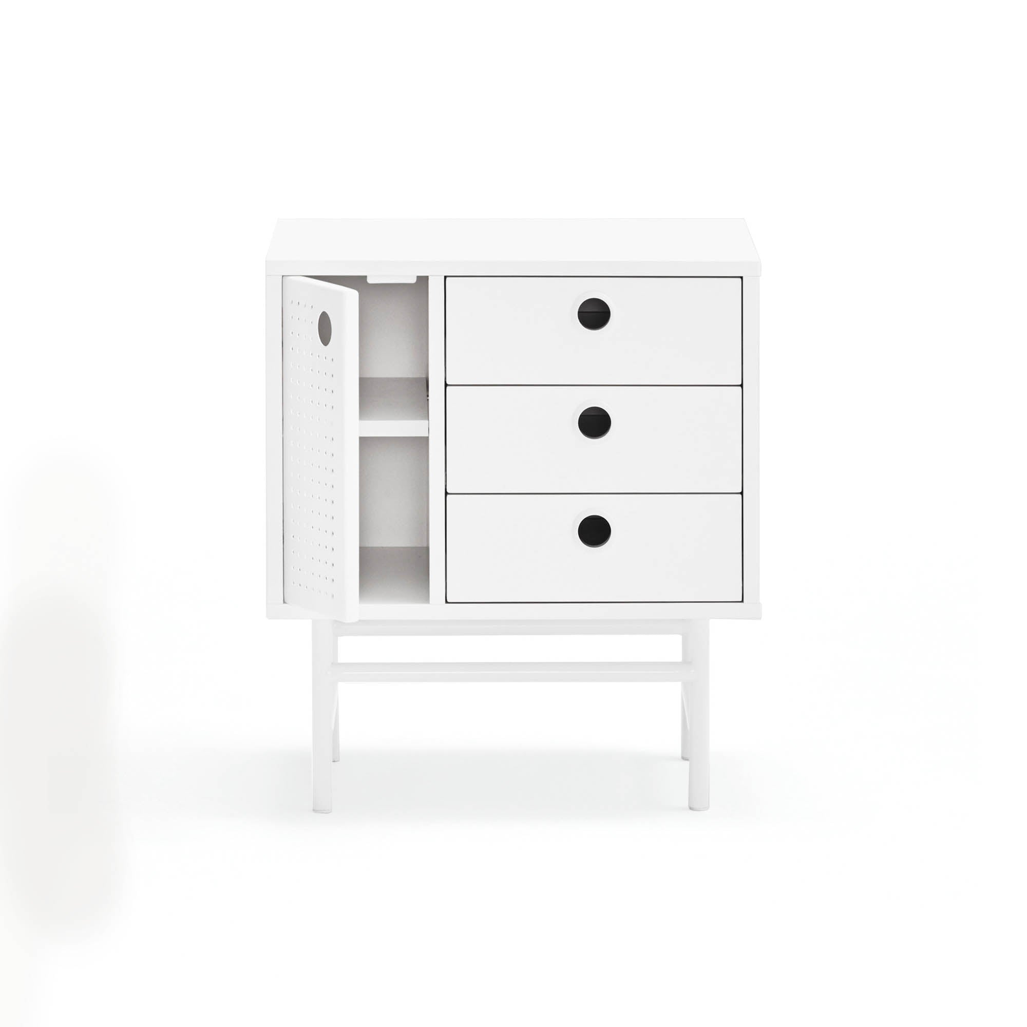 Bedside Table Punto 1D3Dr White