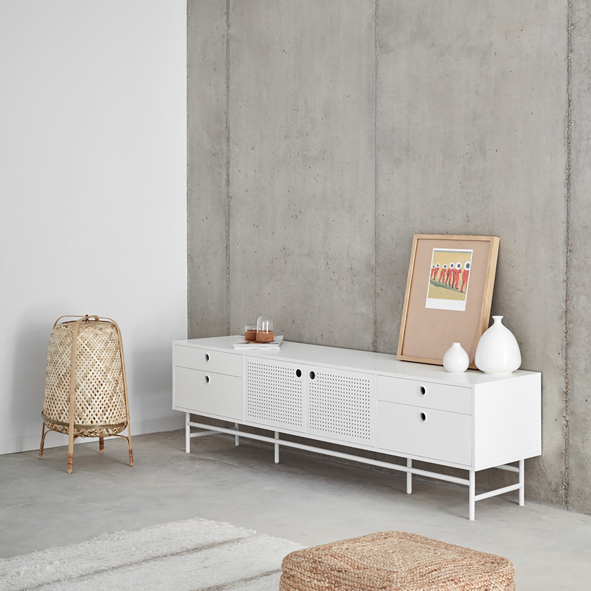 Tv Cabinet Punto 2D4Dr White