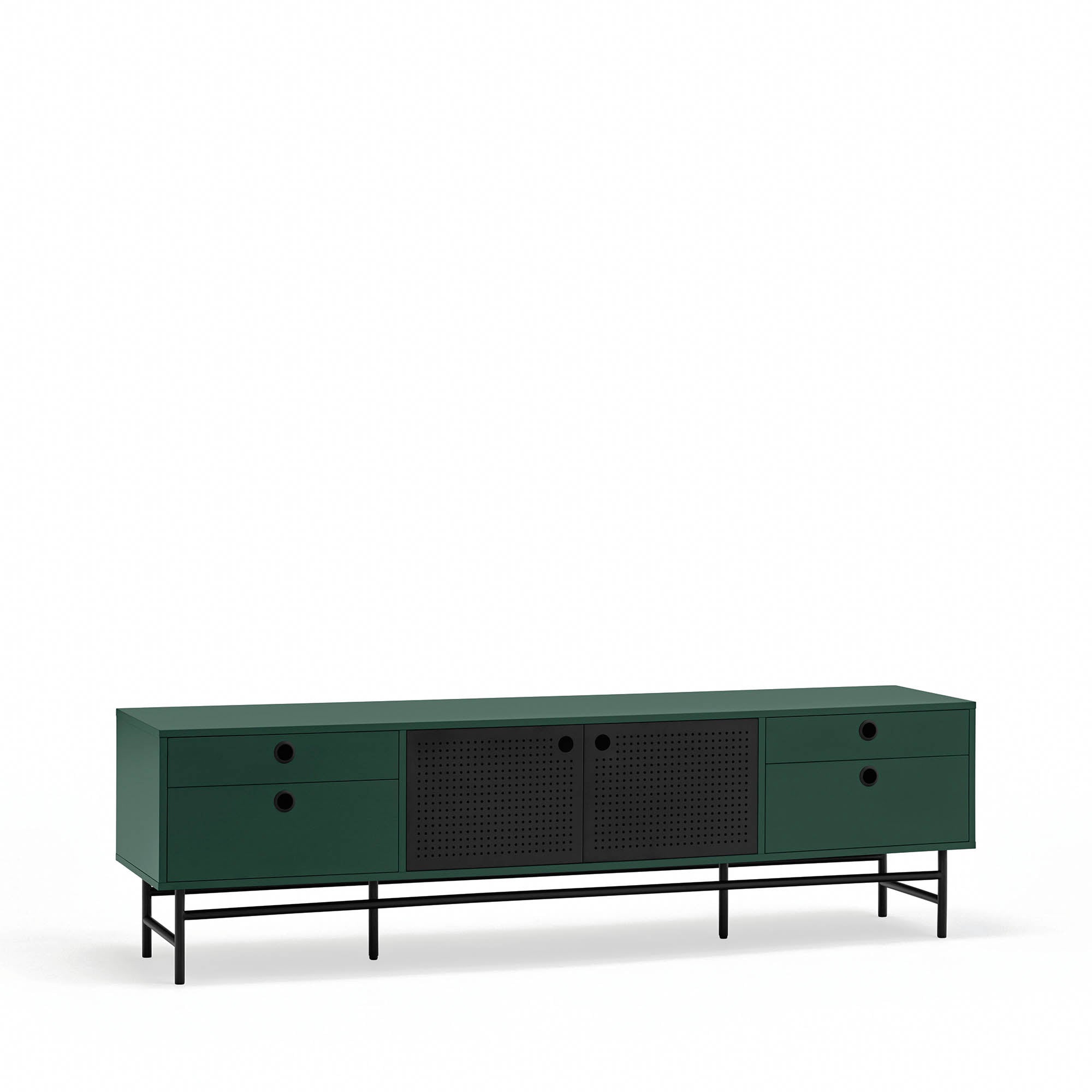 Tv Cabinet Punto 2D4Dr Black/Dark Green