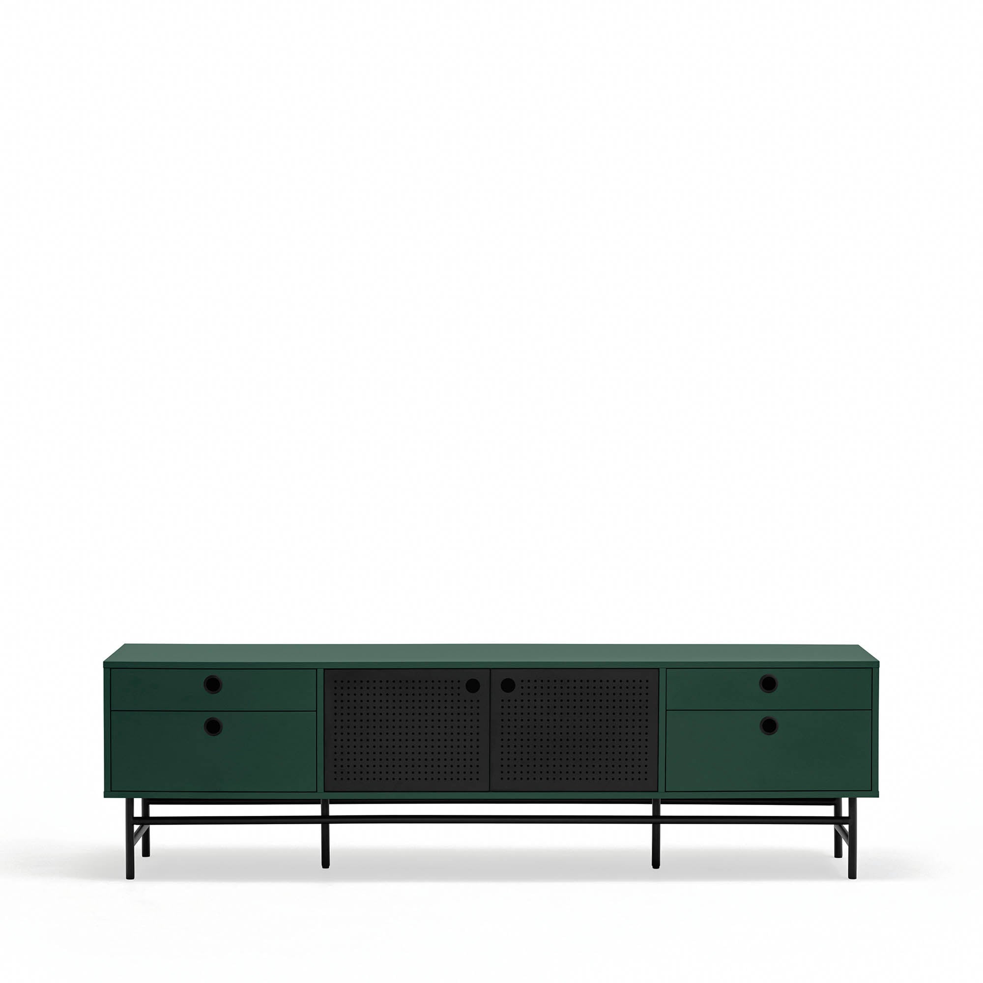 Tv Cabinet Punto 2D4Dr Black/Dark Green