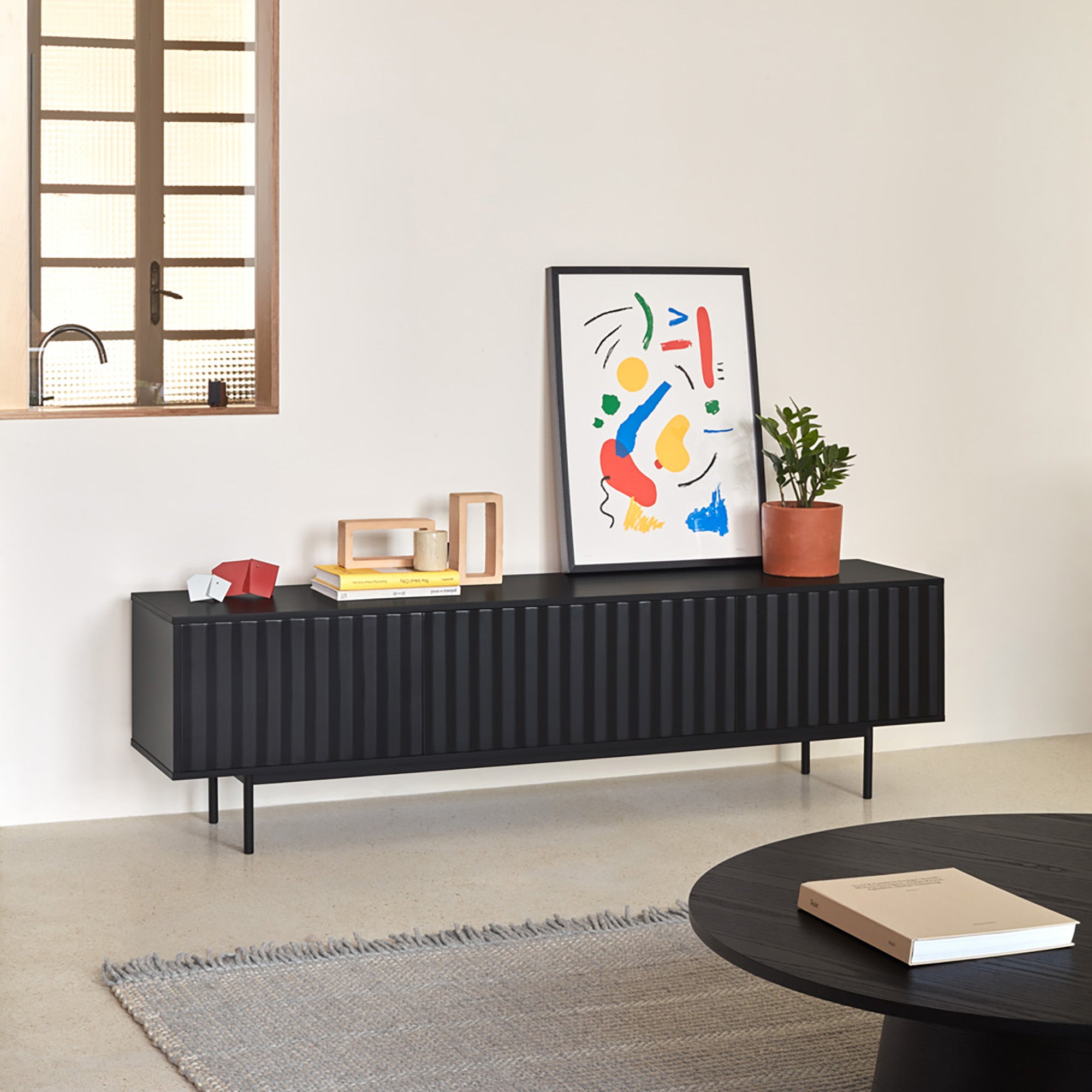 Tv Cabinet Sierra 3D Black