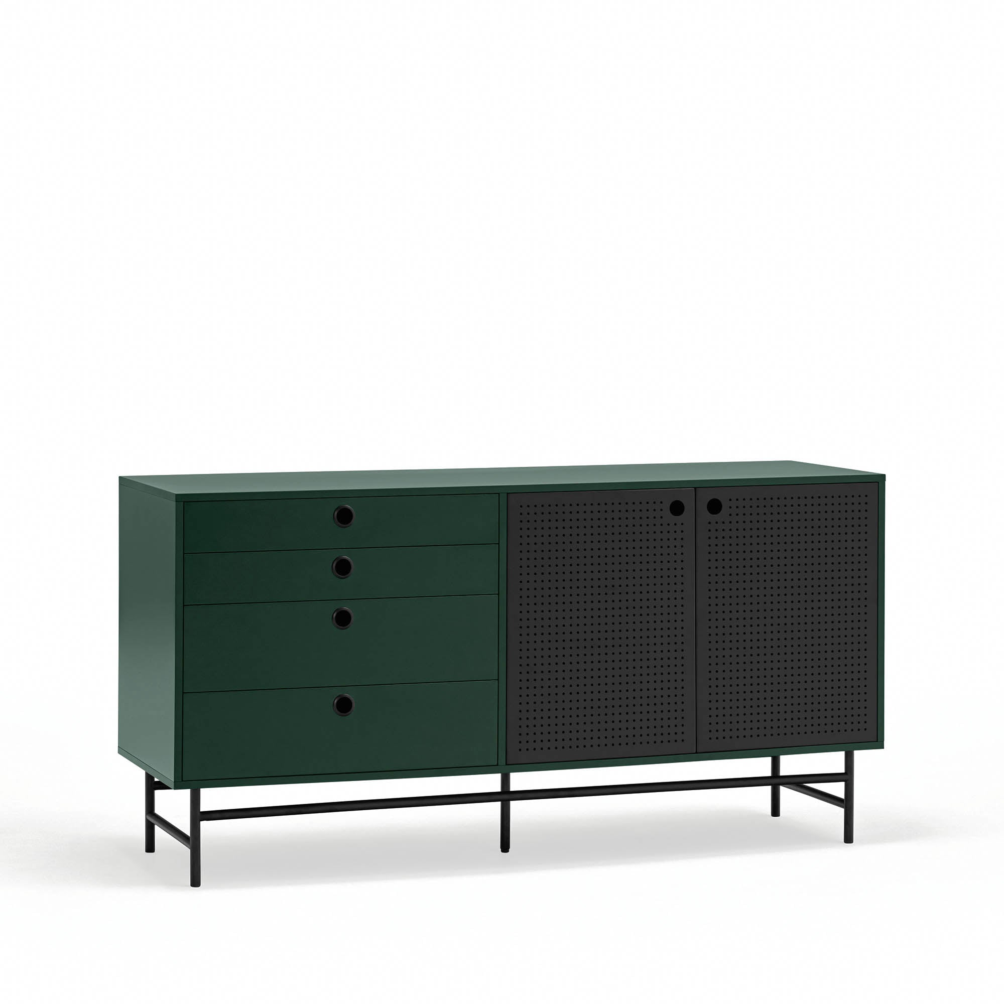 Sideboard Punto 2D4Dr Black/Dark Green