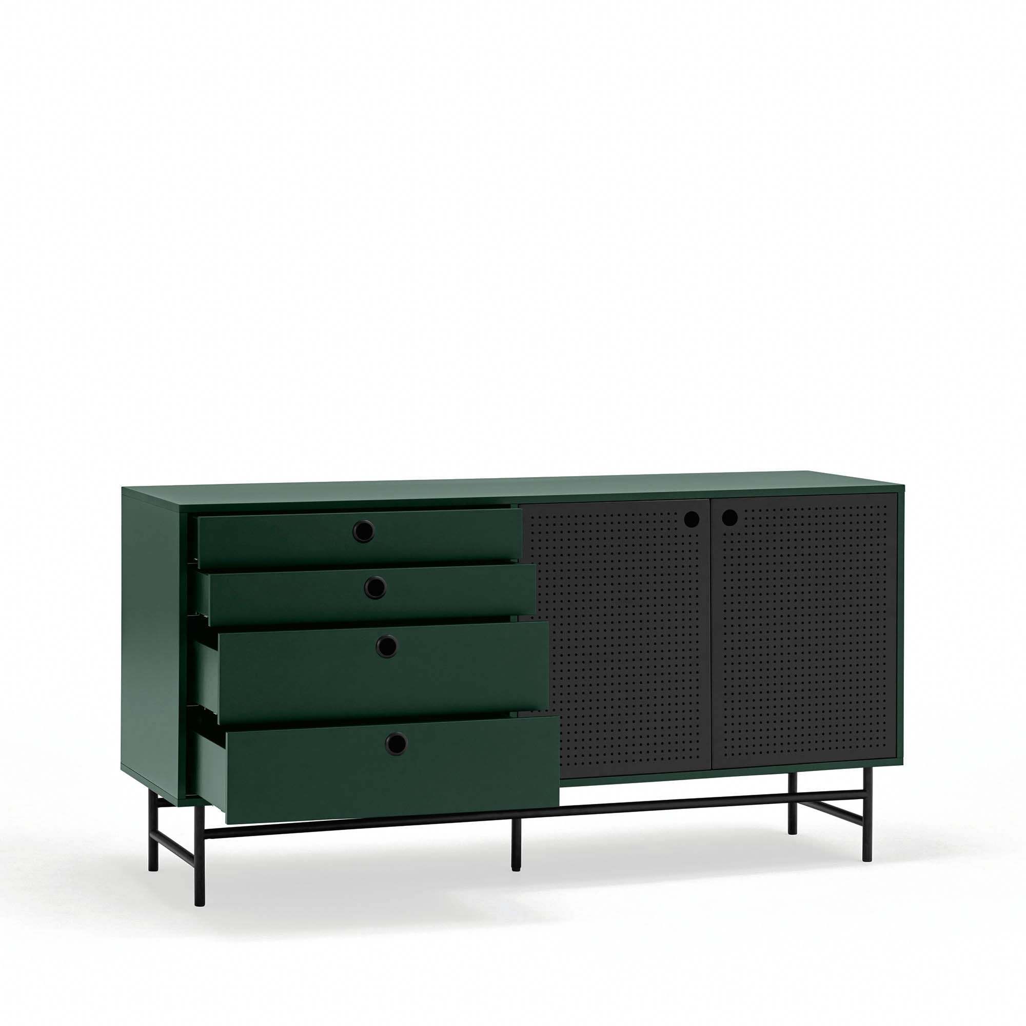 Sideboard Punto 2D4Dr Black/Dark Green