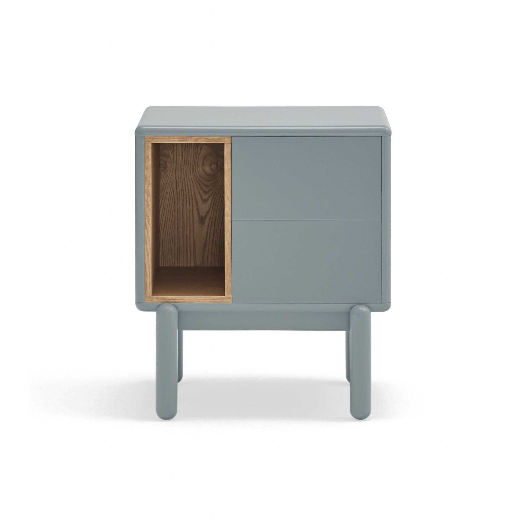 Bedside Table Corvo 2C1H Pearl Grey