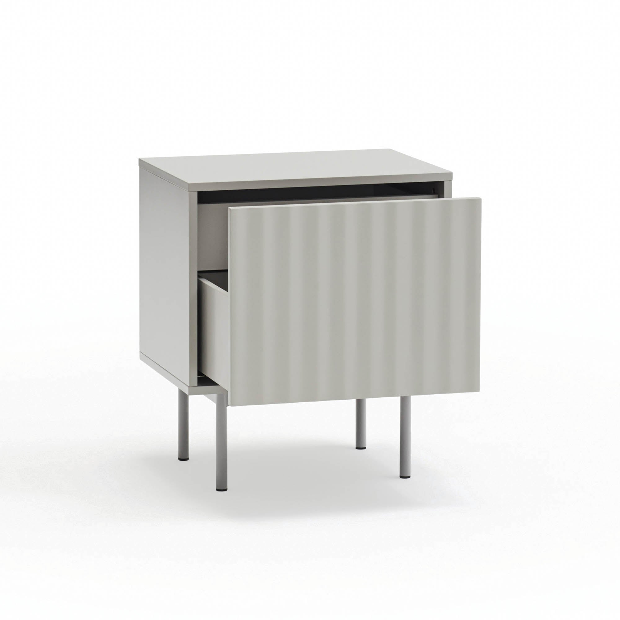 Bedside Table Sierra 1 Front, 2 Inner Drawers Ligh