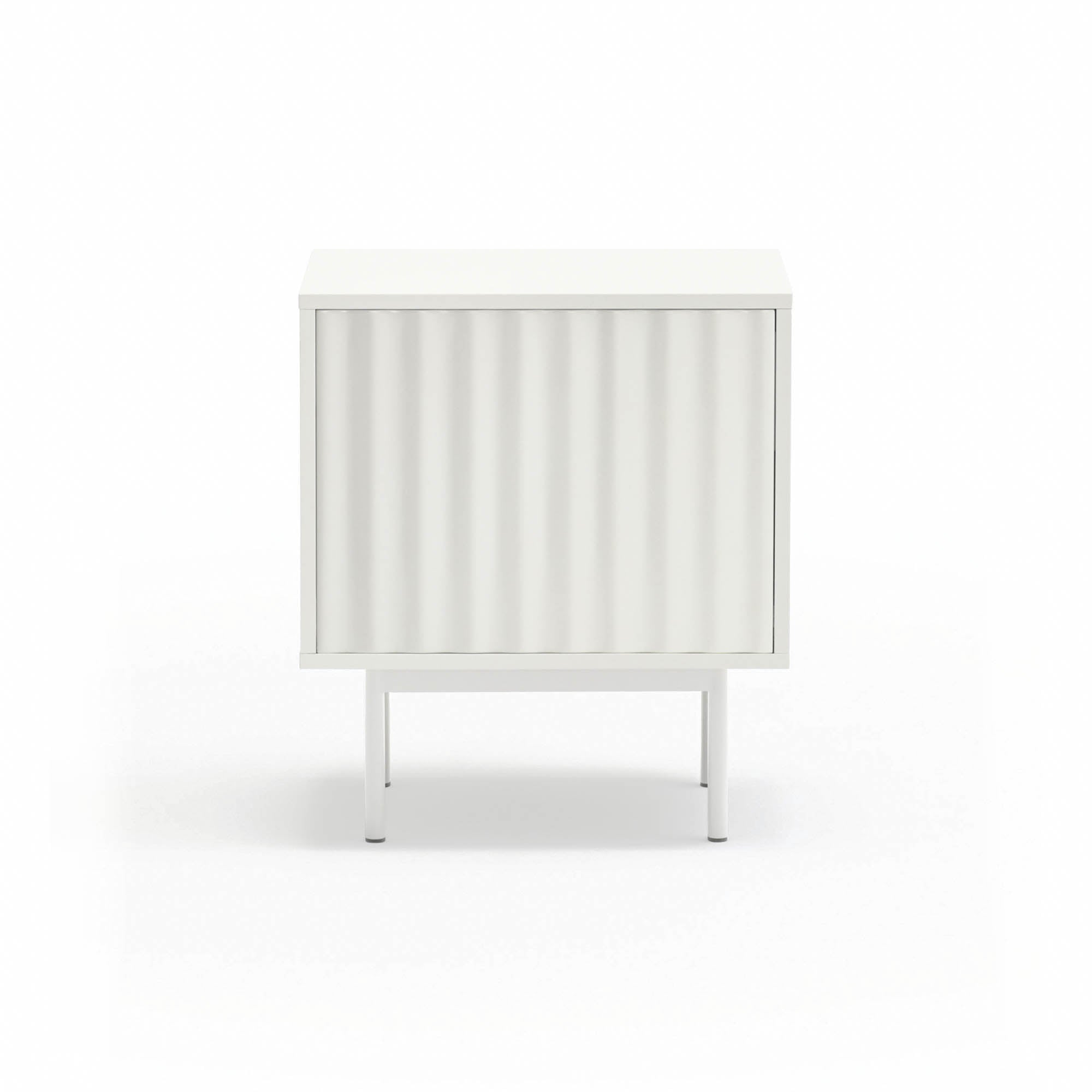 Bedside Table Sierra 1 Front, 2 Inner Drawers Whit