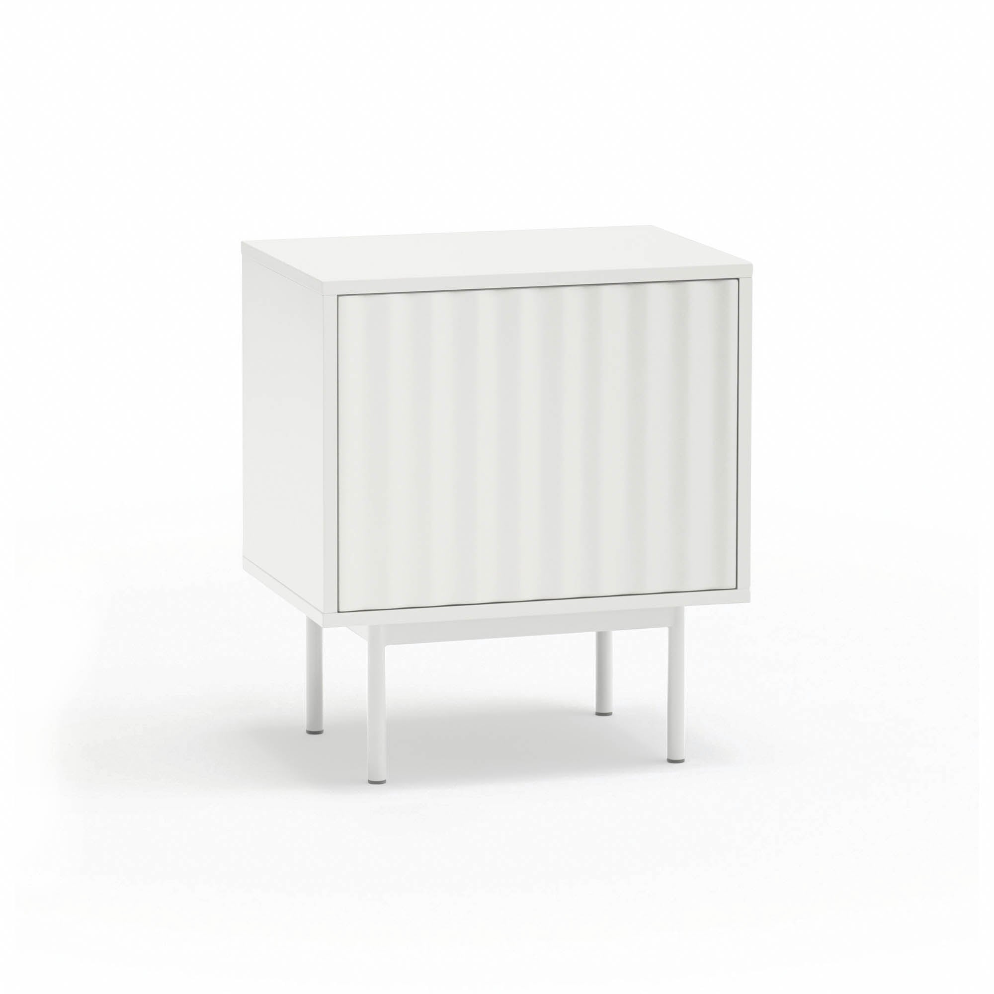 Bedside Table Sierra 1 Front, 2 Inner Drawers Whit
