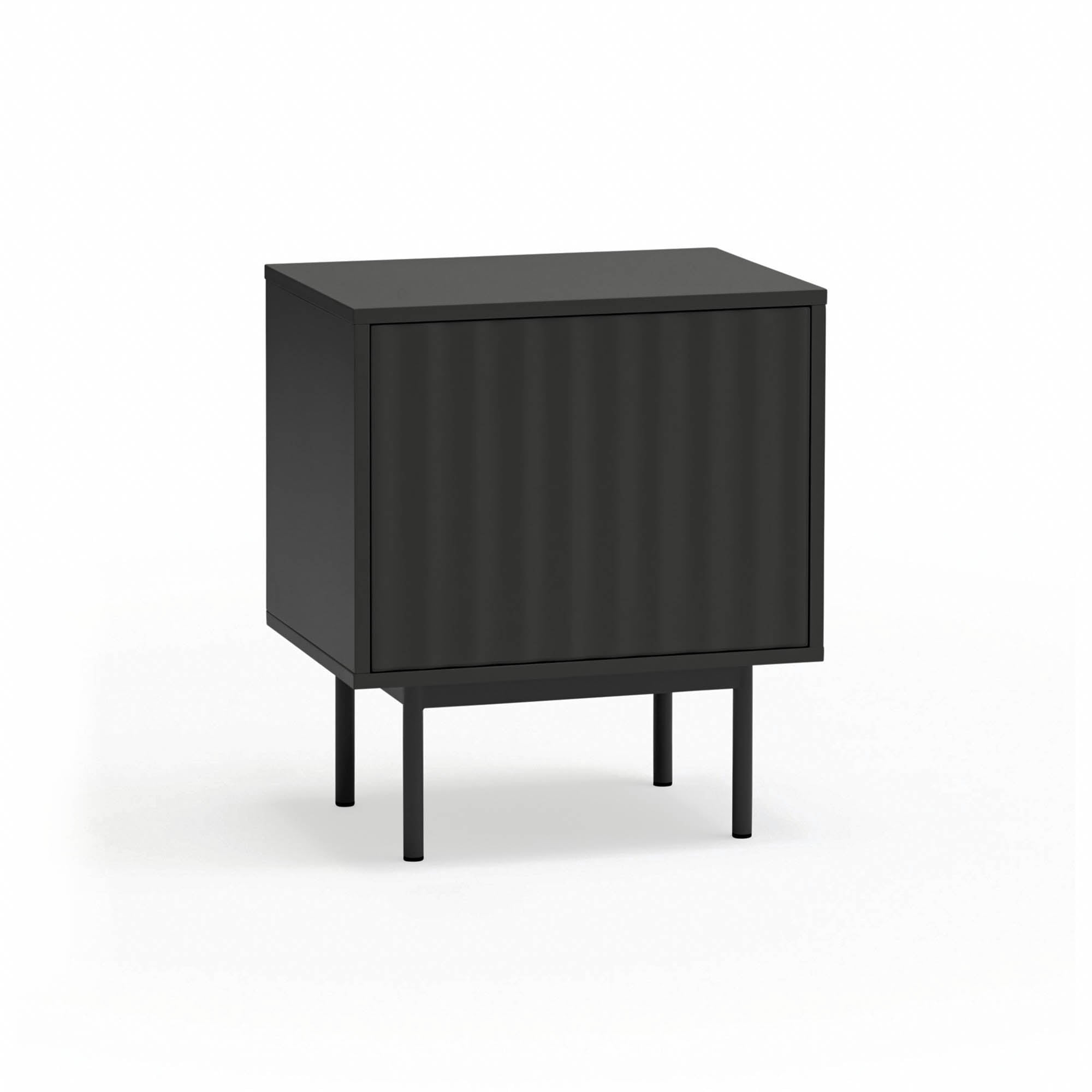 Bedside Table Sierra 1 Front, 2 Inner Drawers Blac