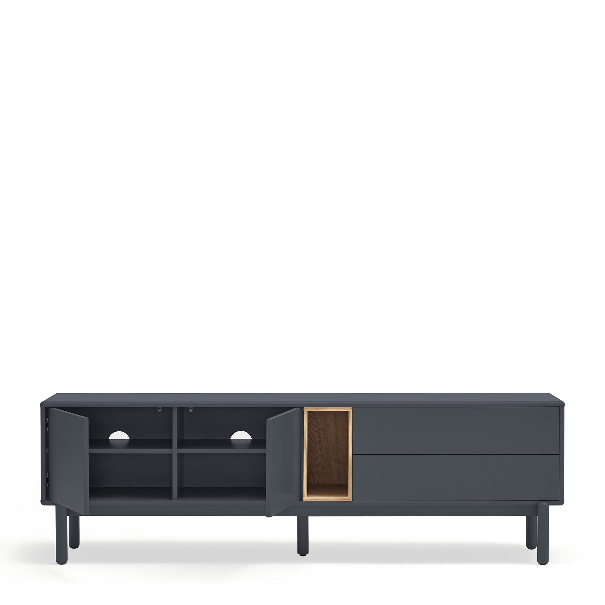 Tv Cabinet Corvo 2D2Dr1H 180Cm Anthracite Gray