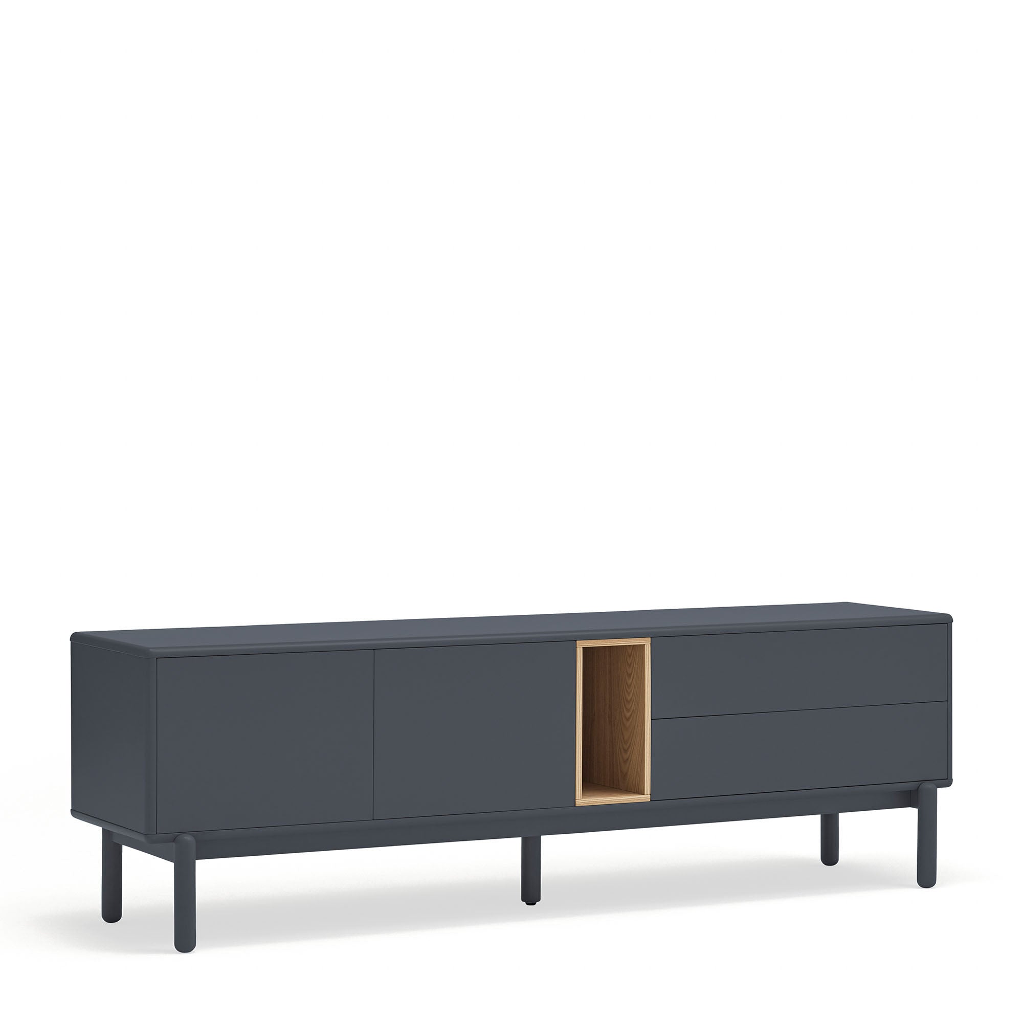 Tv Cabinet Corvo 2D2Dr1H 180Cm Anthracite Gray
