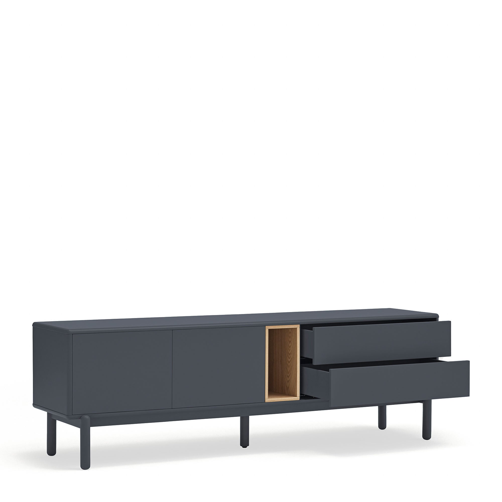 Tv Cabinet Corvo 2D2Dr1H 180Cm Anthracite Gray
