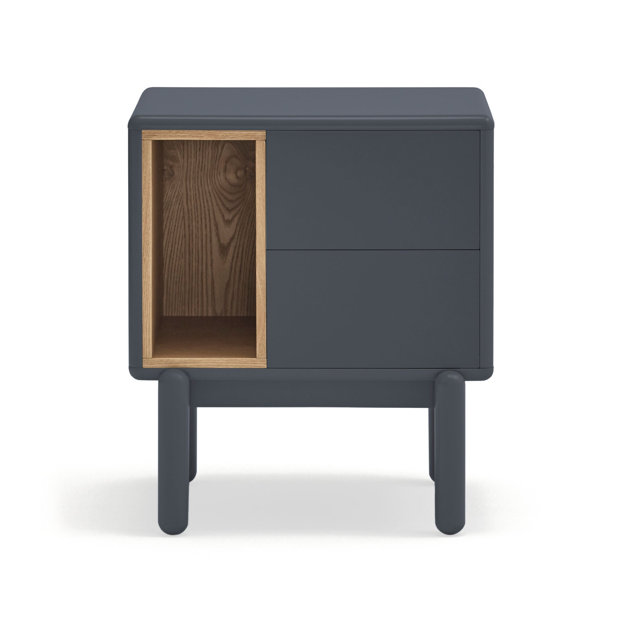 Bedside Table Corvo 2C1H Anthracite Gray