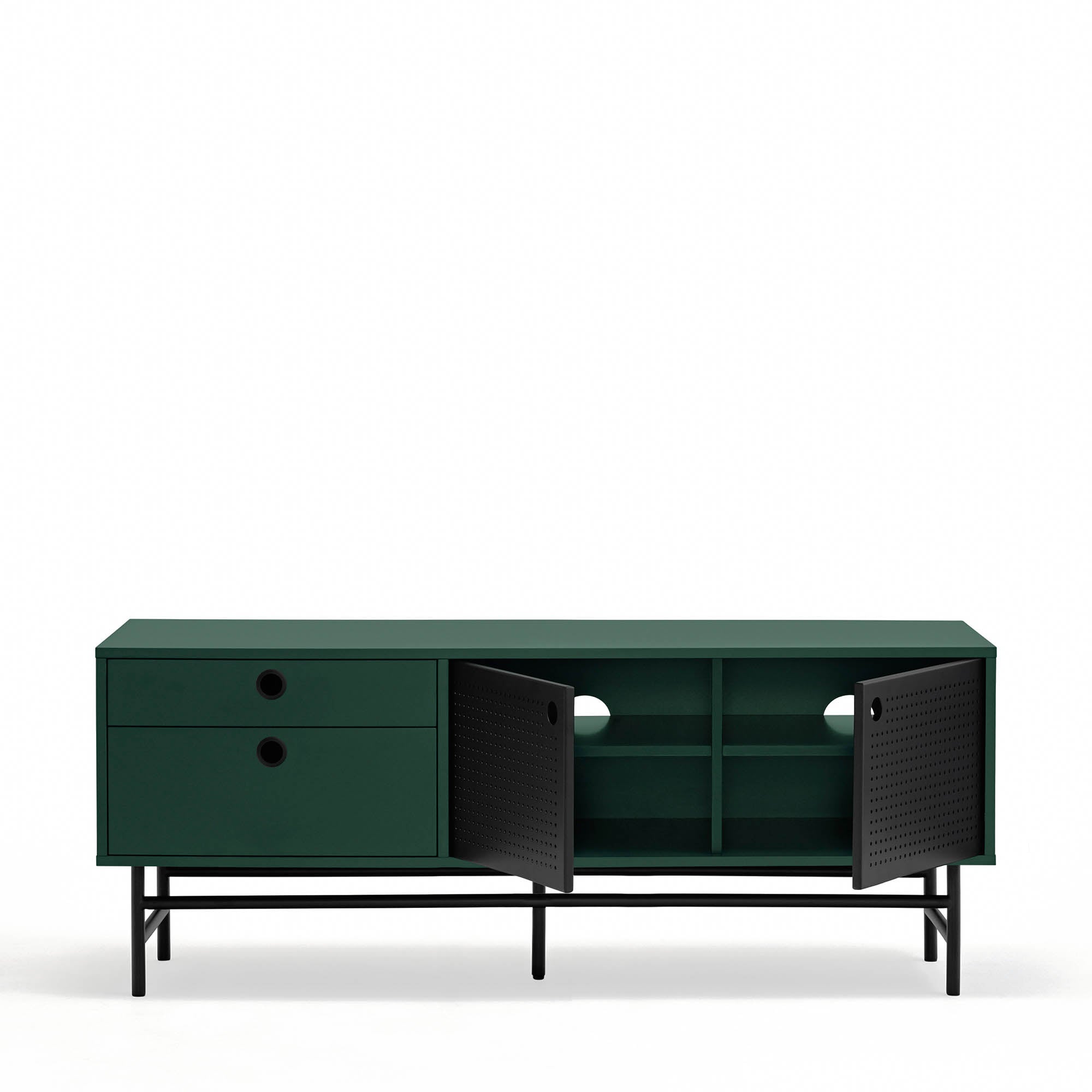 Tv Cabinet Punto 2D2Dr 140Cm Black/Dark Green