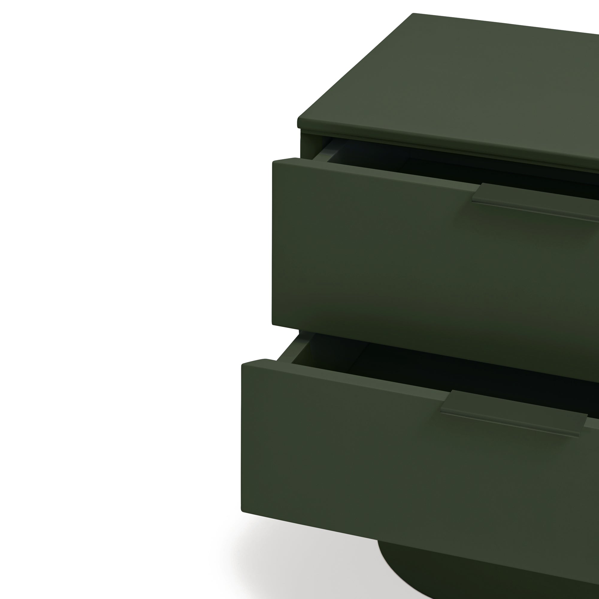 TOTEM Bedside Table with 2 Drawers in Olive Green by Teulat