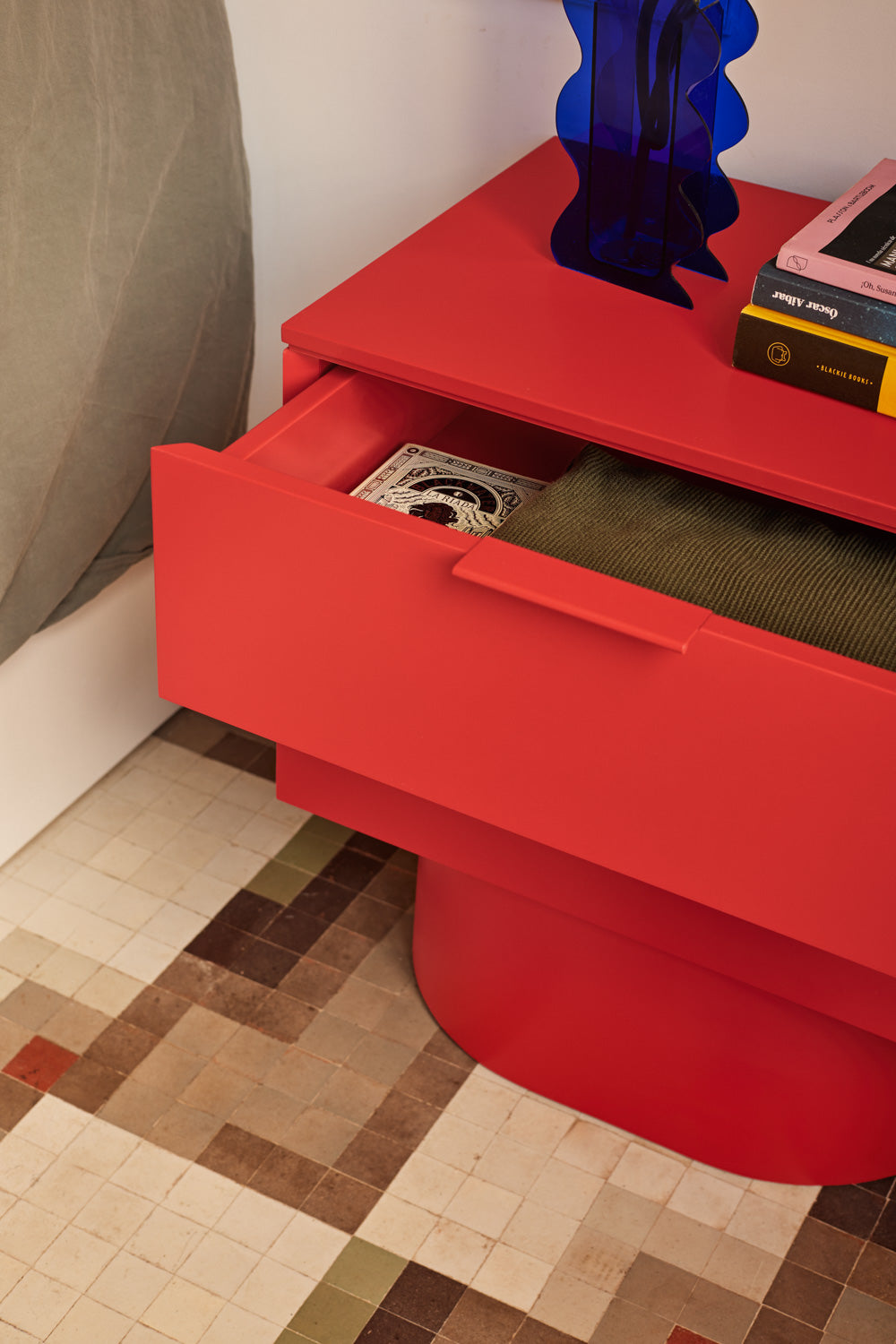 Bedside Table Totem 2Dr Red