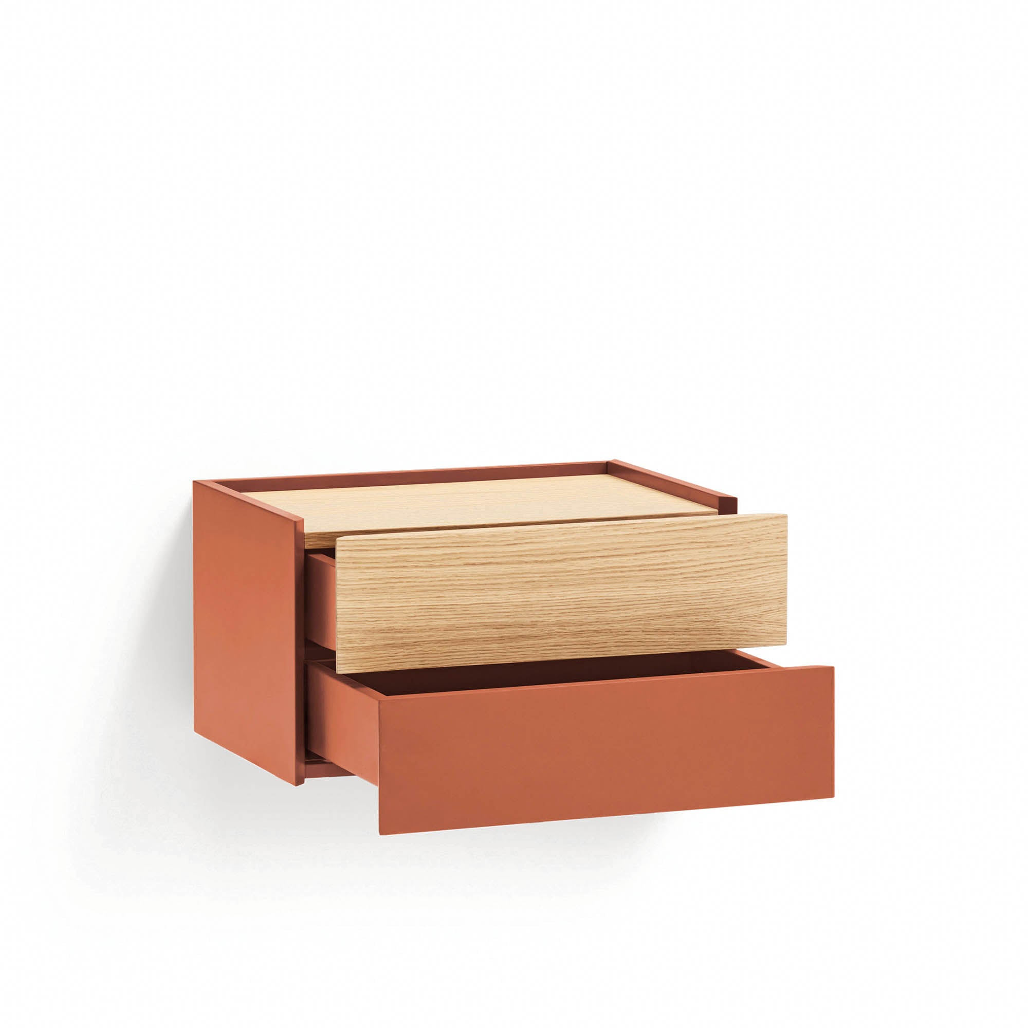 Bedside Table Otto 2Dr Brick/Oak