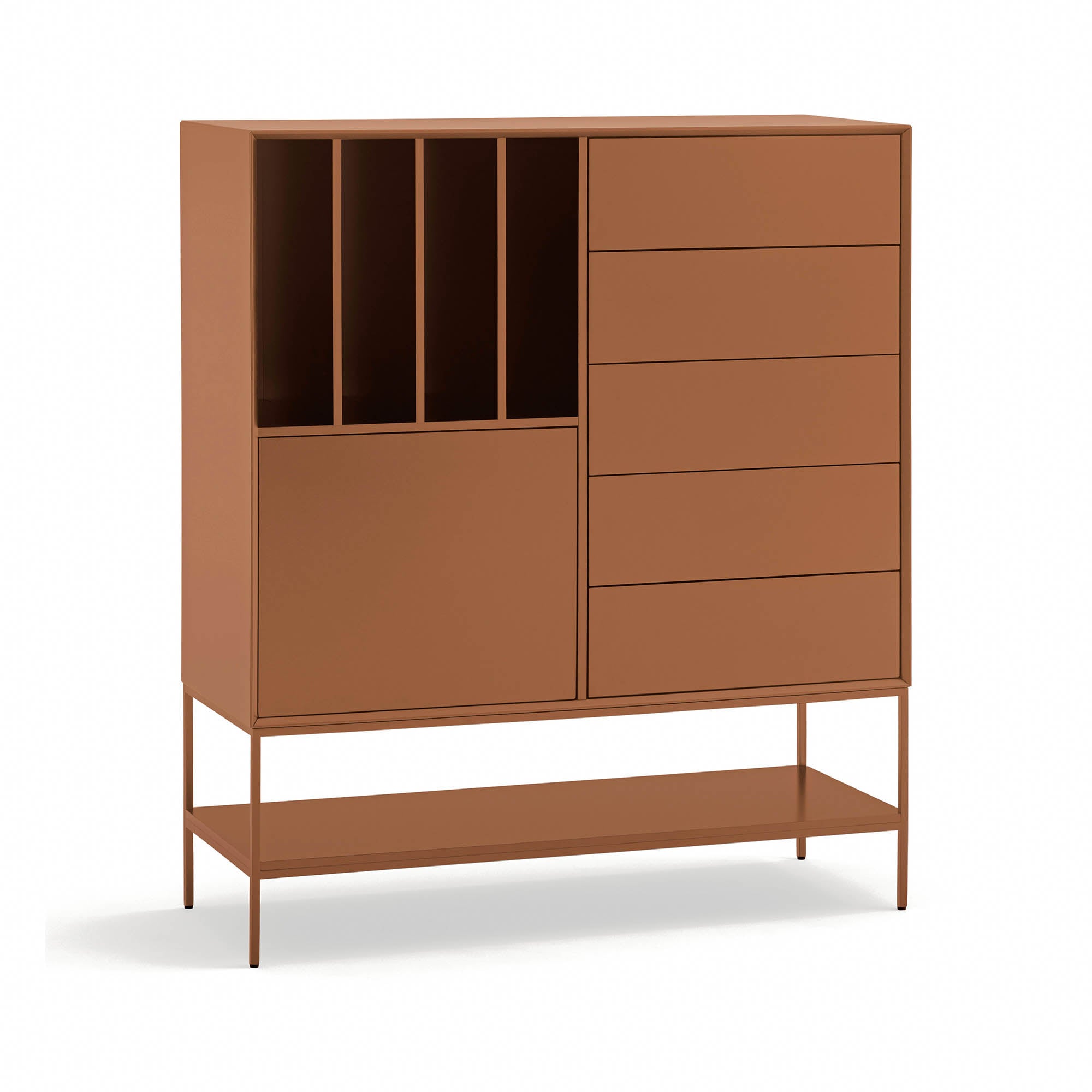 Enstaka skåp Platt 2D4H5Dr 120cm lera