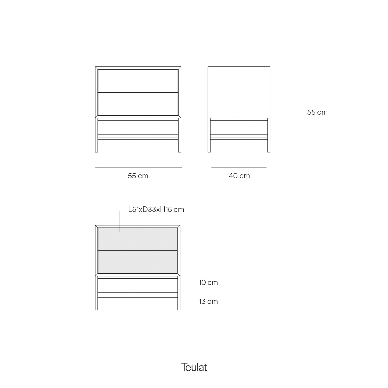 Bedside Table Platt 2Dr Sand