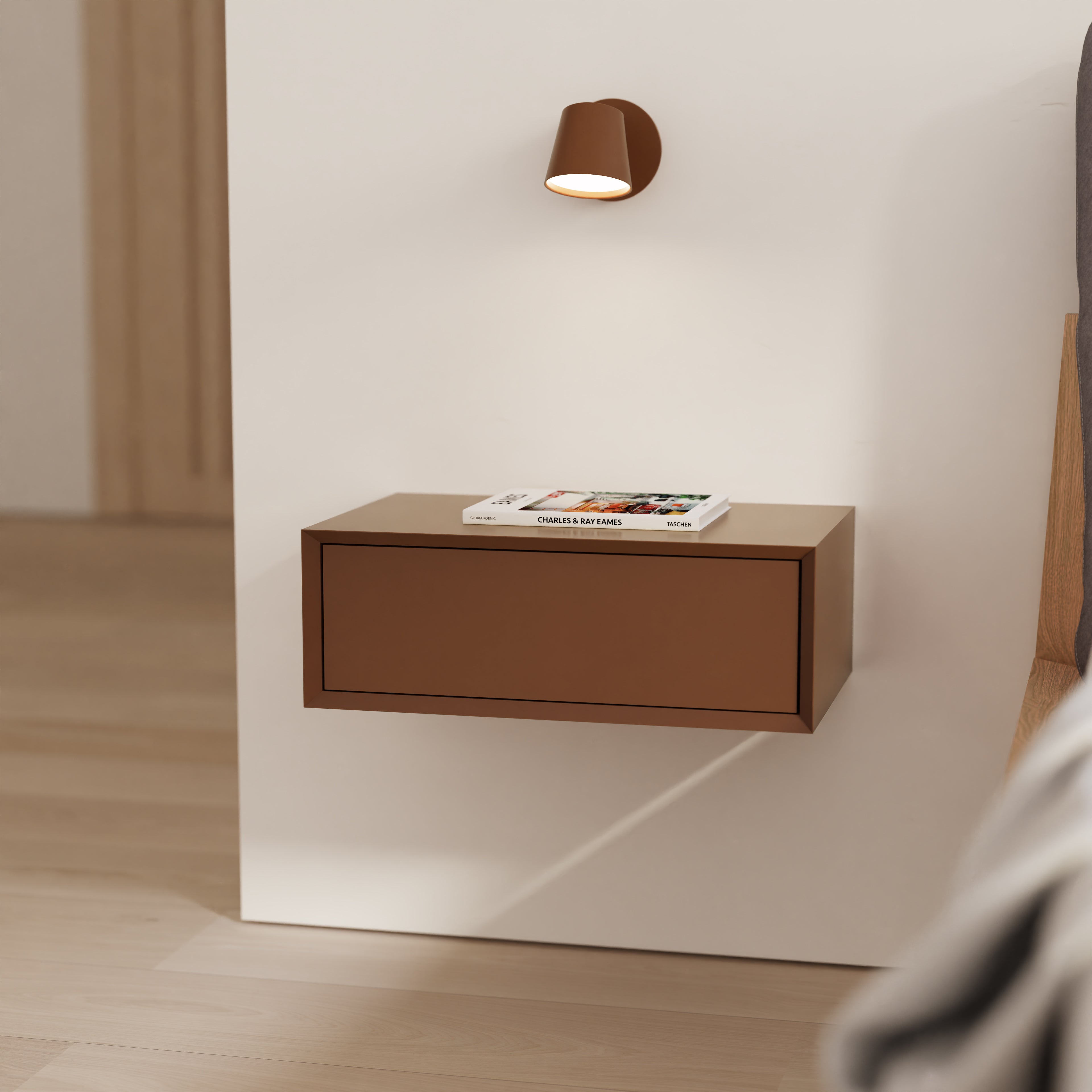 Bedside Table Platt 1Dr Suspended Clay