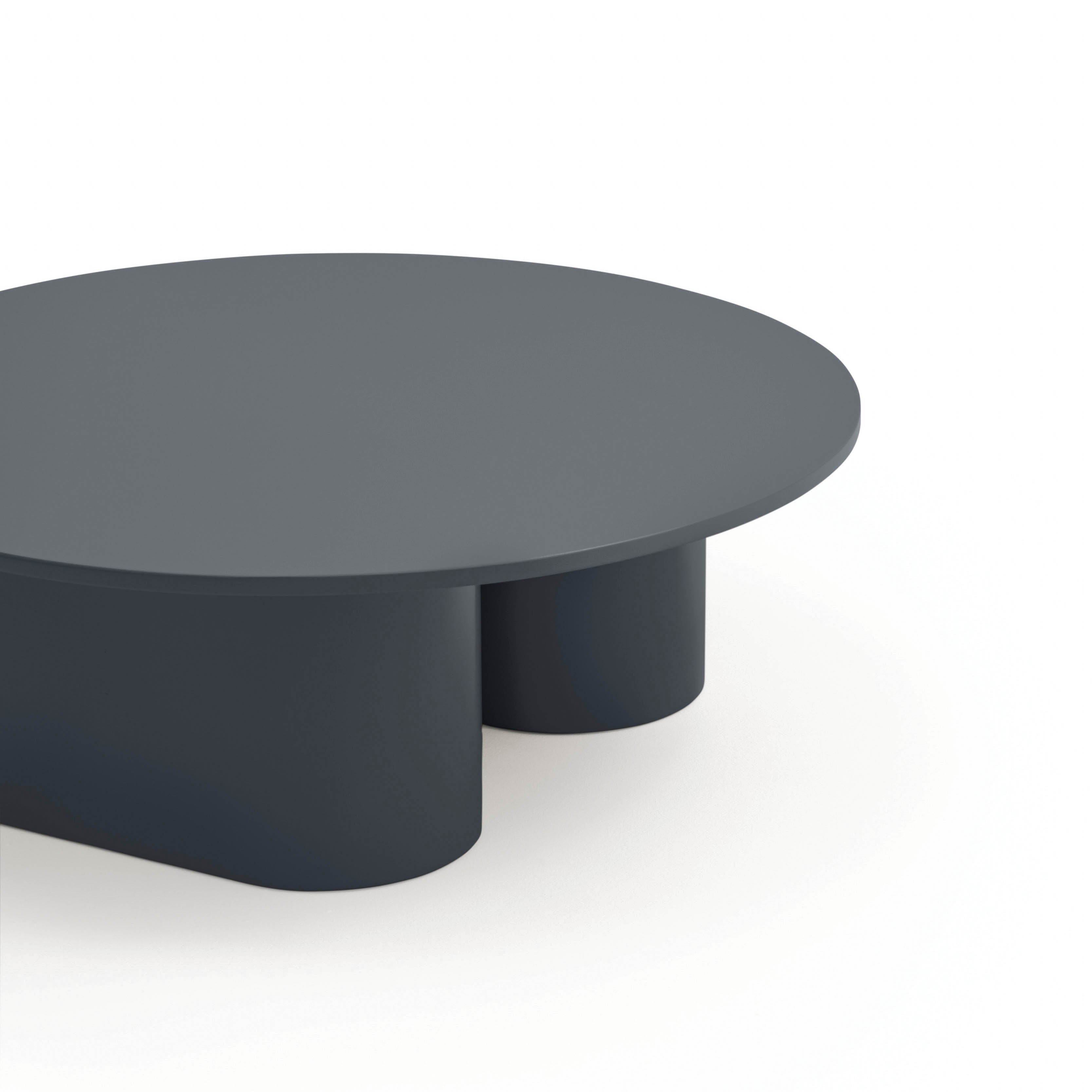 Round Coffee Table Totem 1100X1100 Anthracite Gray