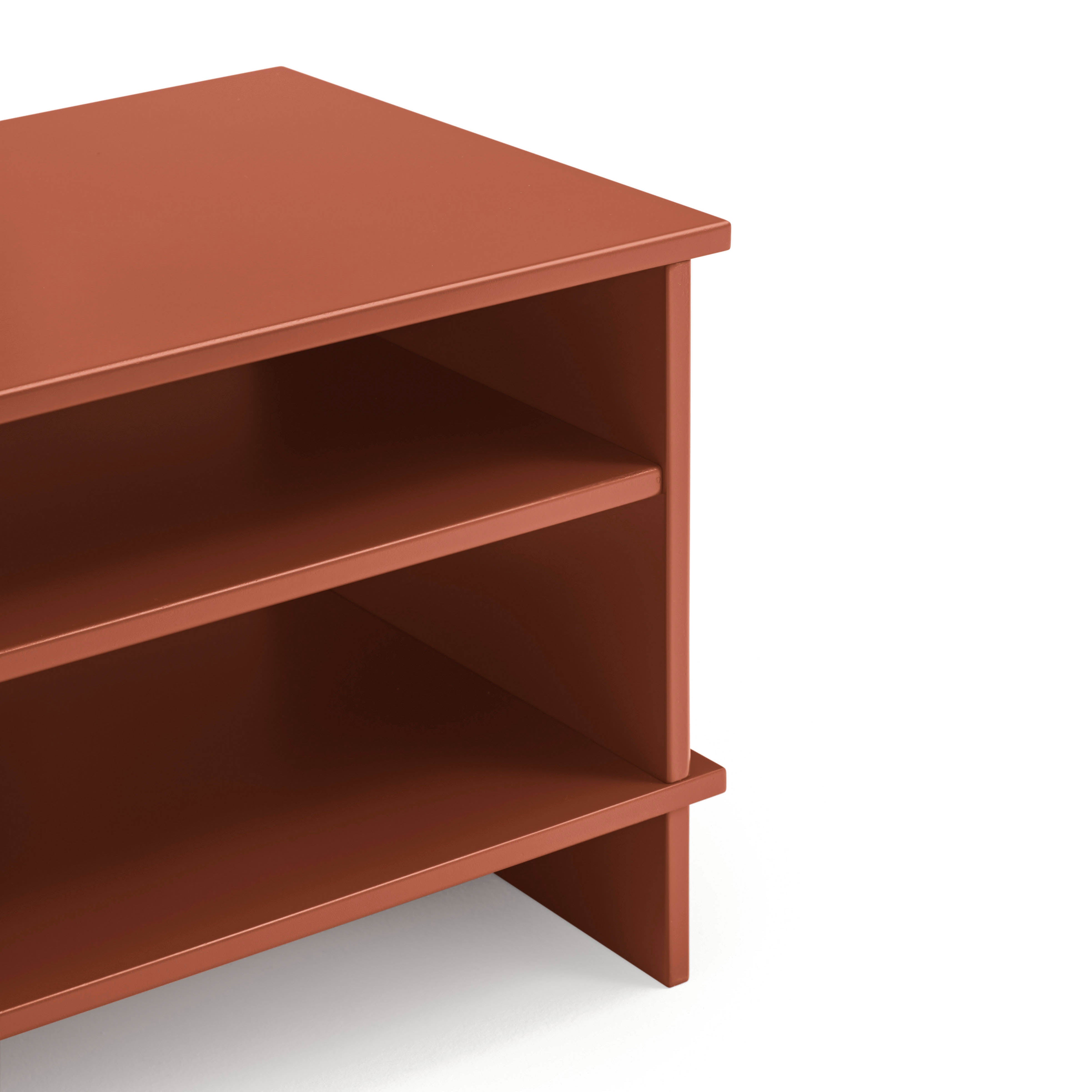 Bedside Table Inari 2 Shelves Brick