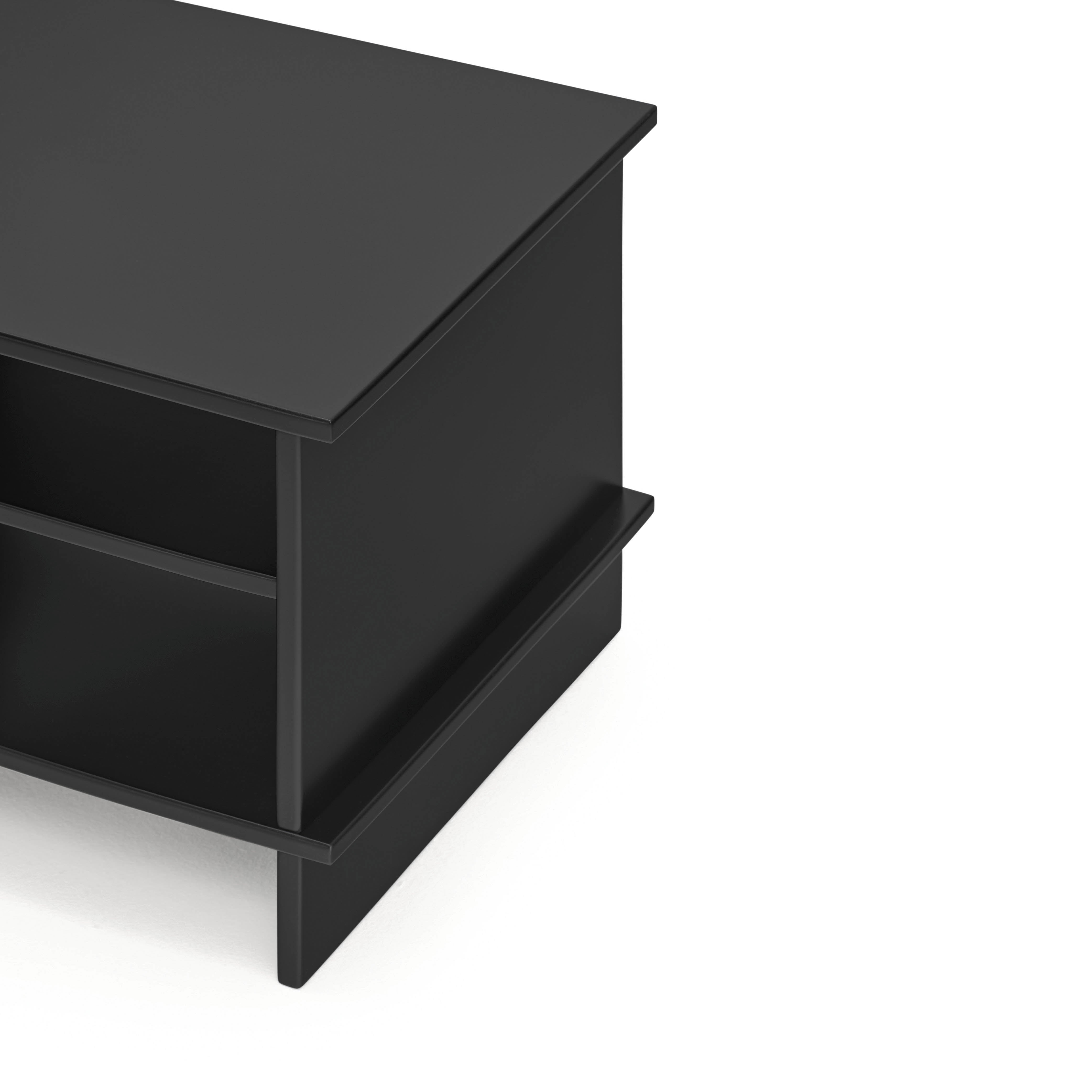 Bedside Table Inari 2 Shelves Black