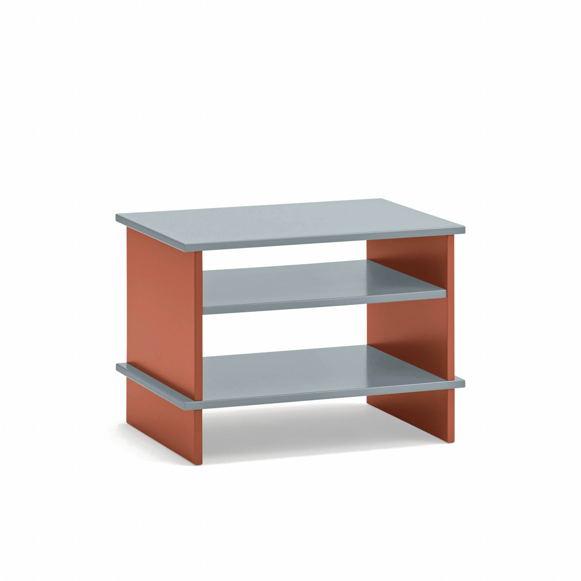 Bedside Table Inari 2 Shelves Pearl Grey/Brick