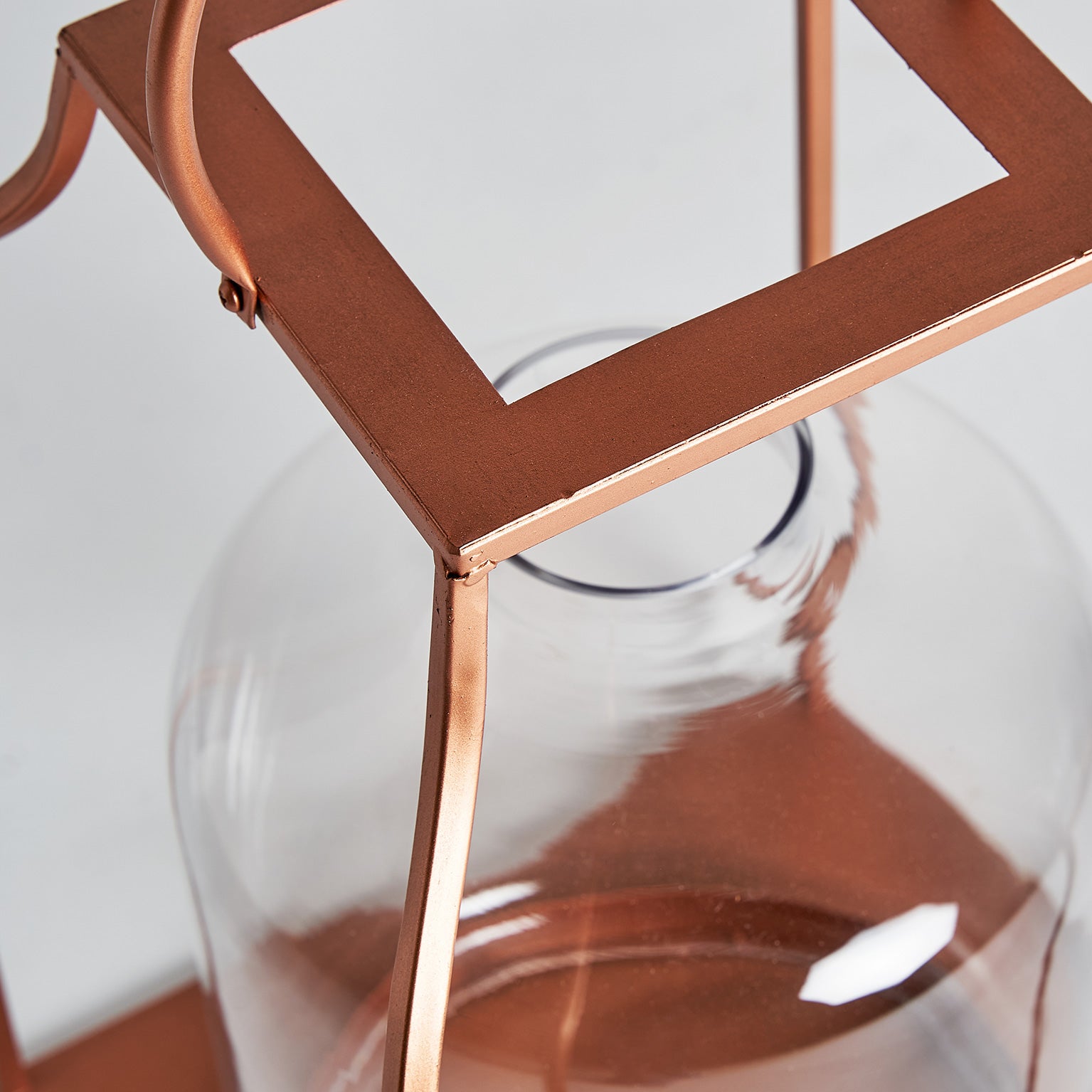 Industrial Candle Holder - Copper Glass with Steel Accents