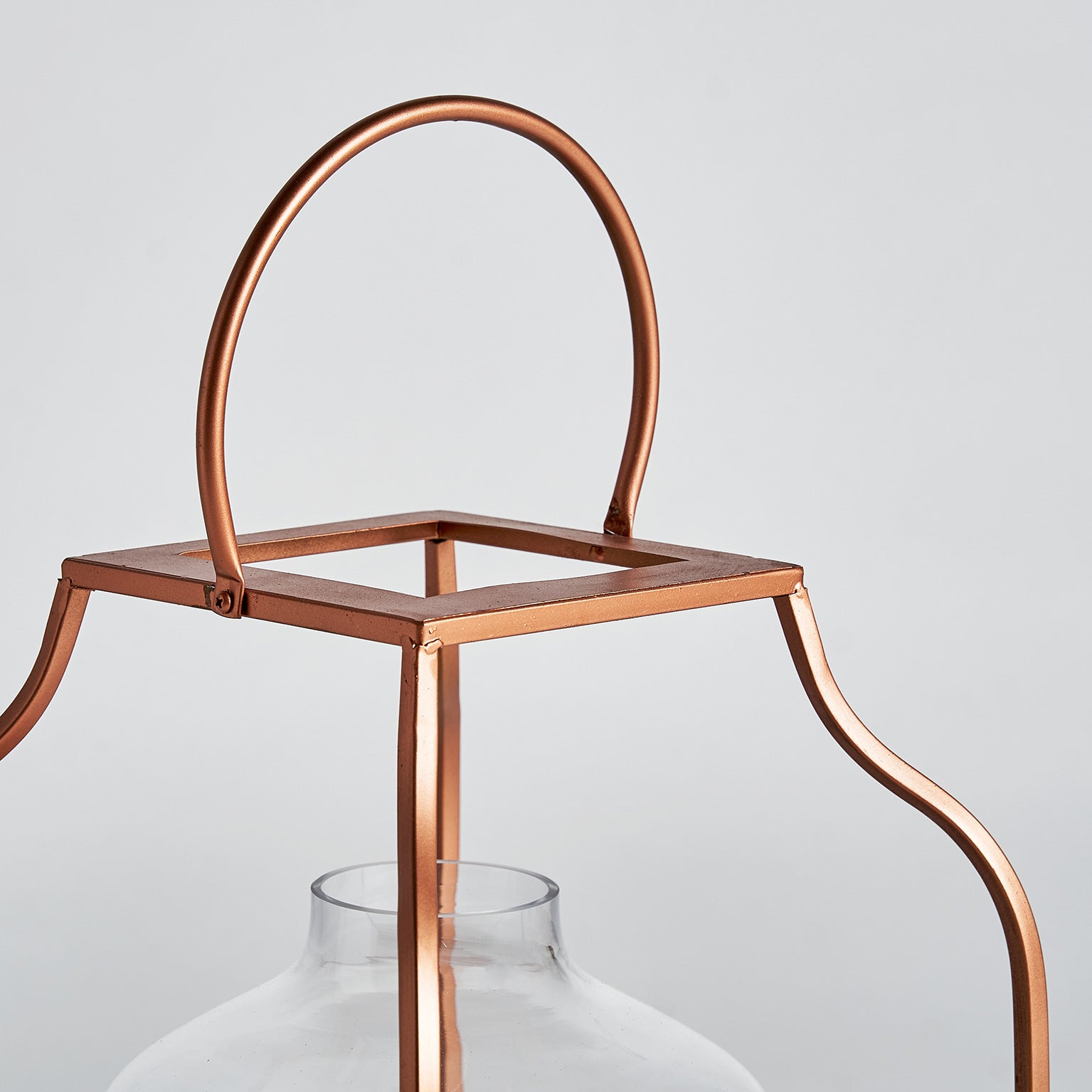 Industrial Candle Holder - Copper Glass with Steel Accents