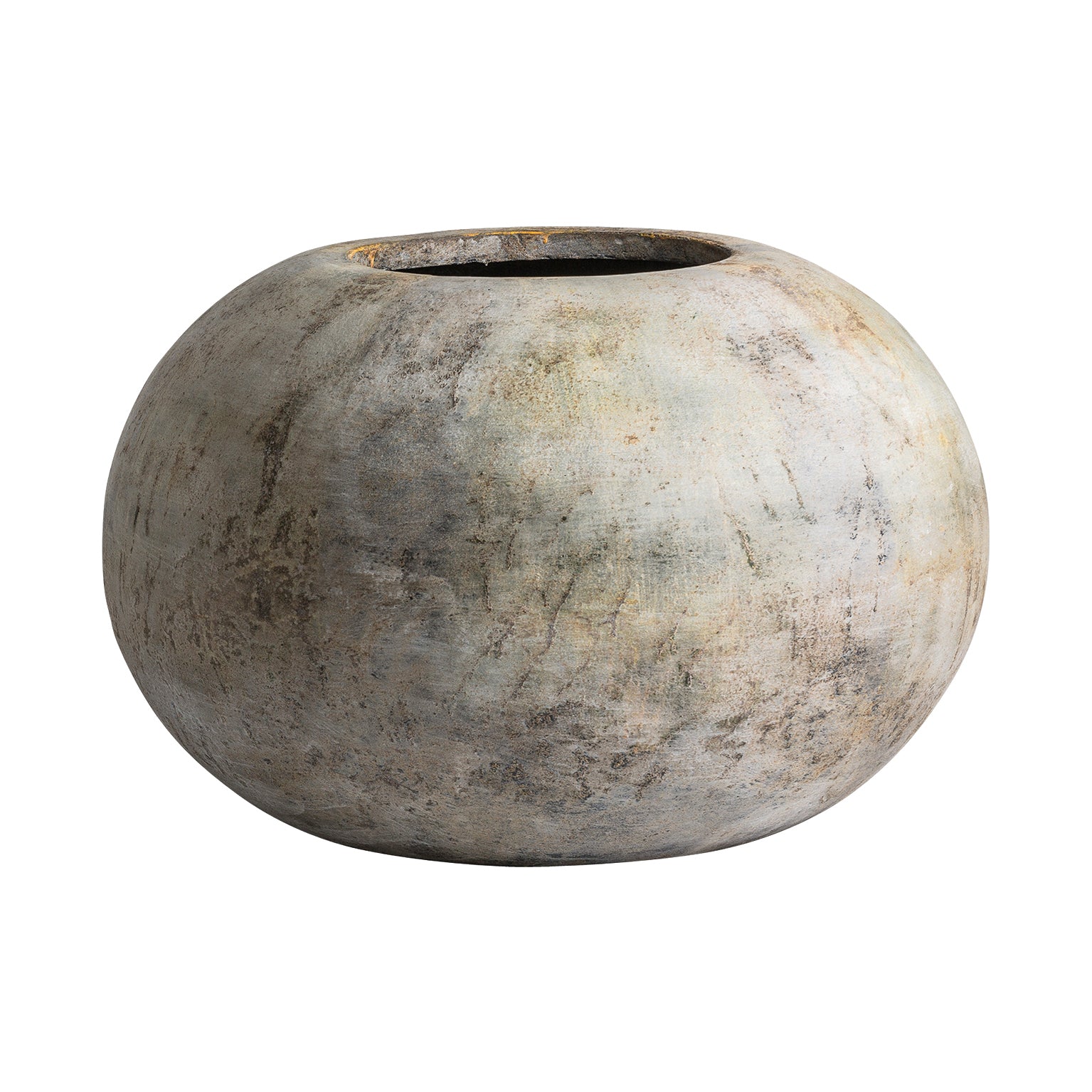Gry Ethnic Terracotta Plant Pot - Medium Grey Planter