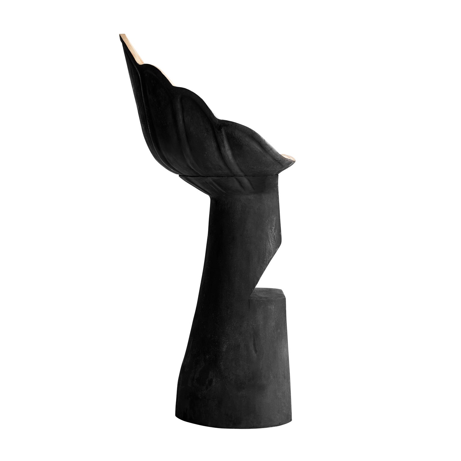 Hoja Black Suar Wood Stool - Ethnic Style Distressed Finish