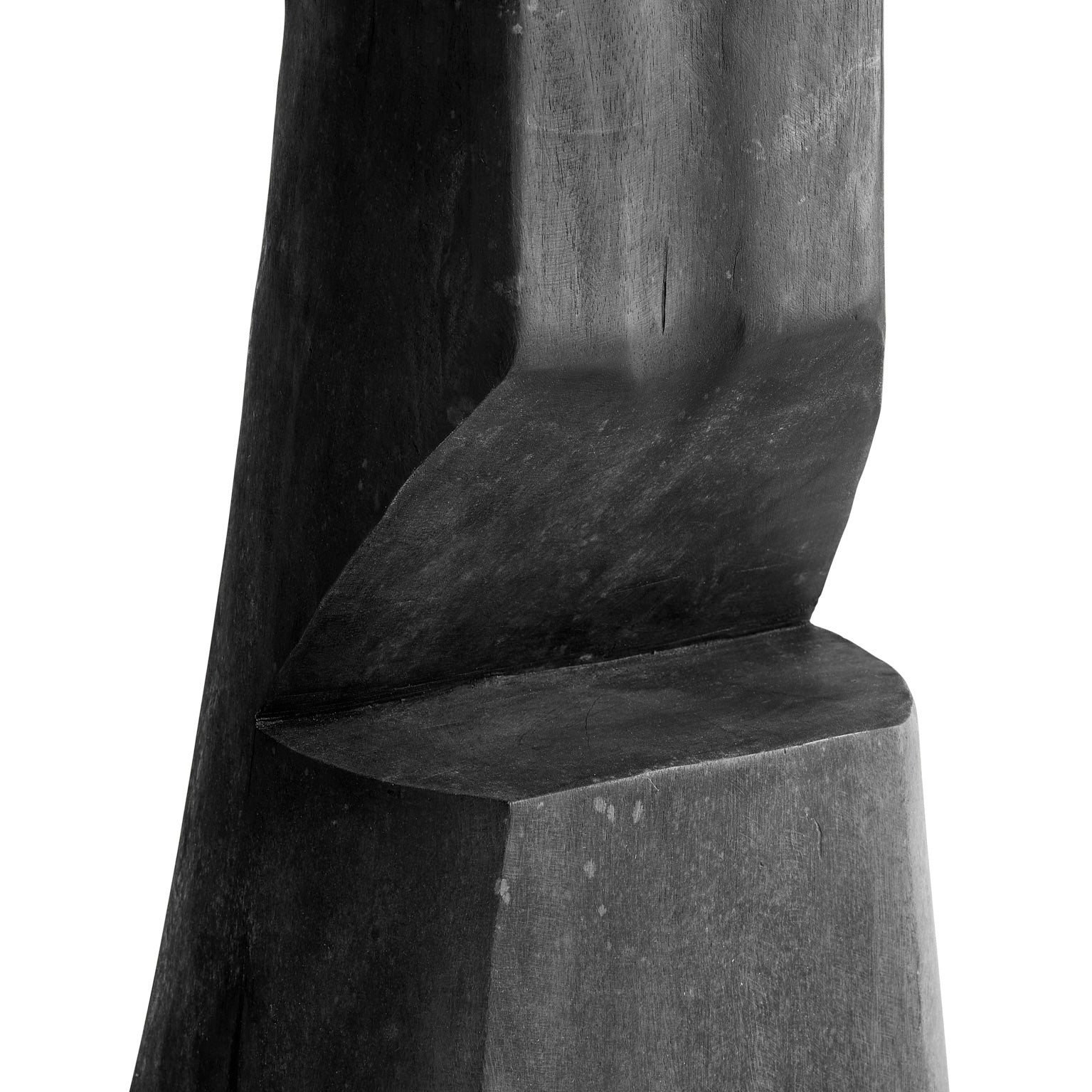 Hoja Black Suar Wood Stool - Ethnic Style Distressed Finish