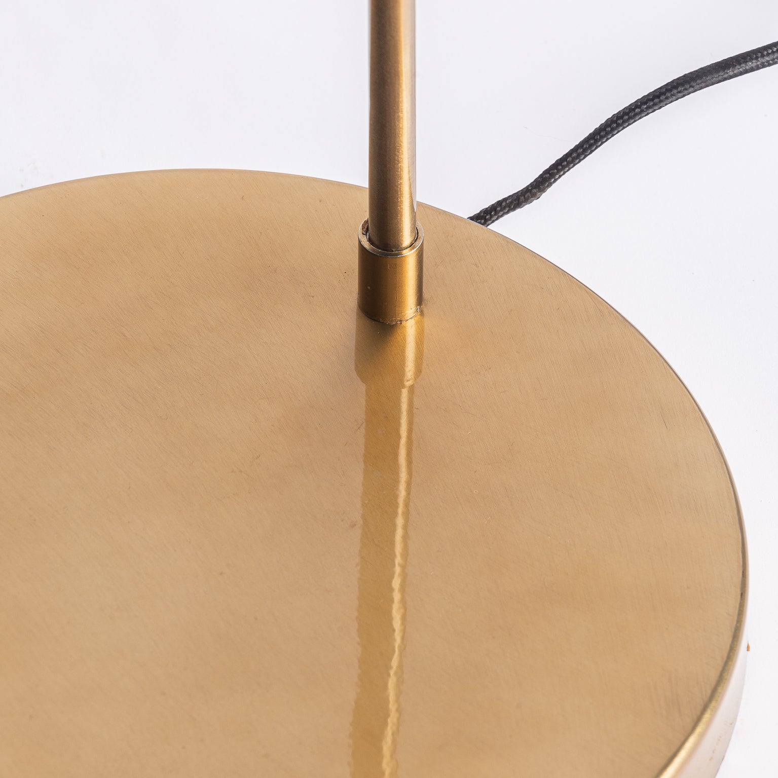 Art Deco Brass Floor Lamp in Golden Finish