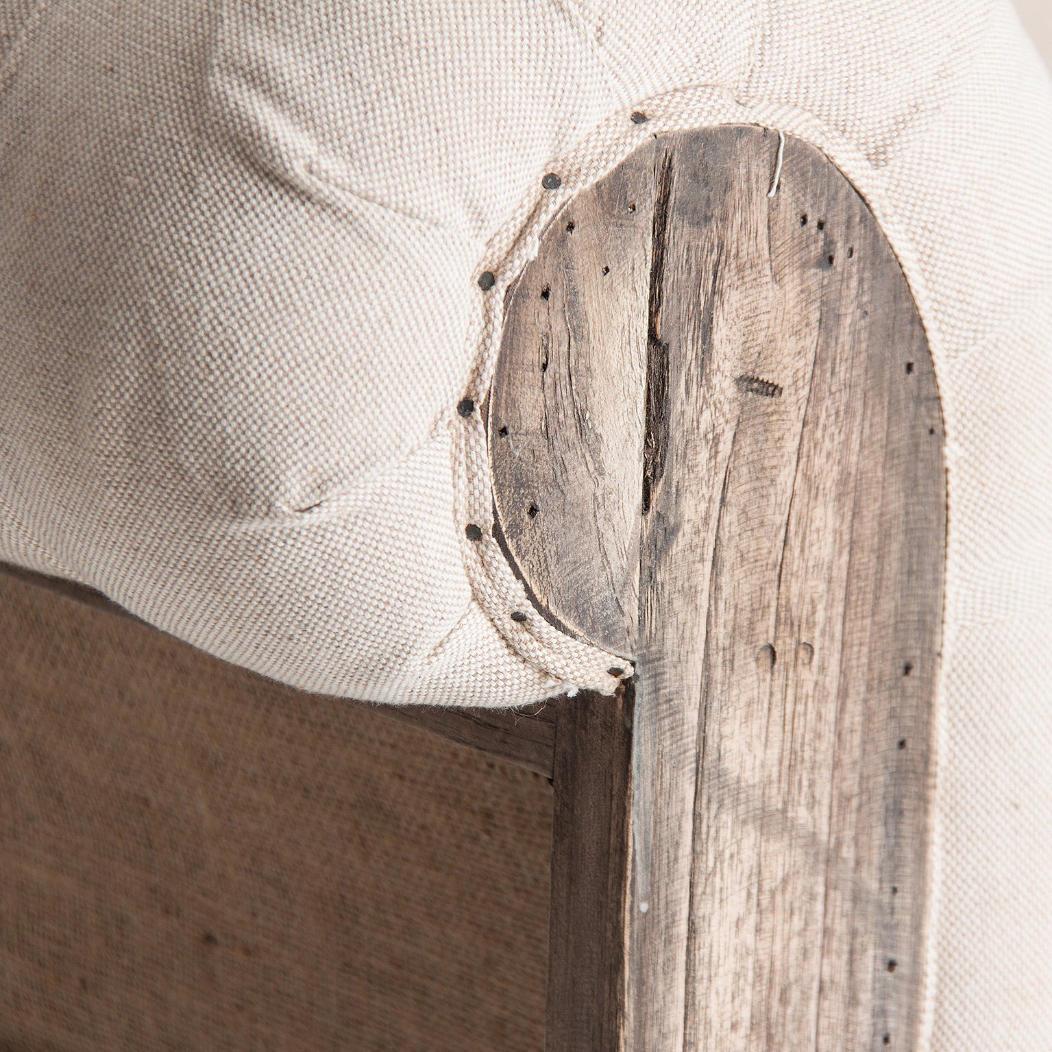 Gore Vintage Armchair – Tropical Wood & Beige Polyester