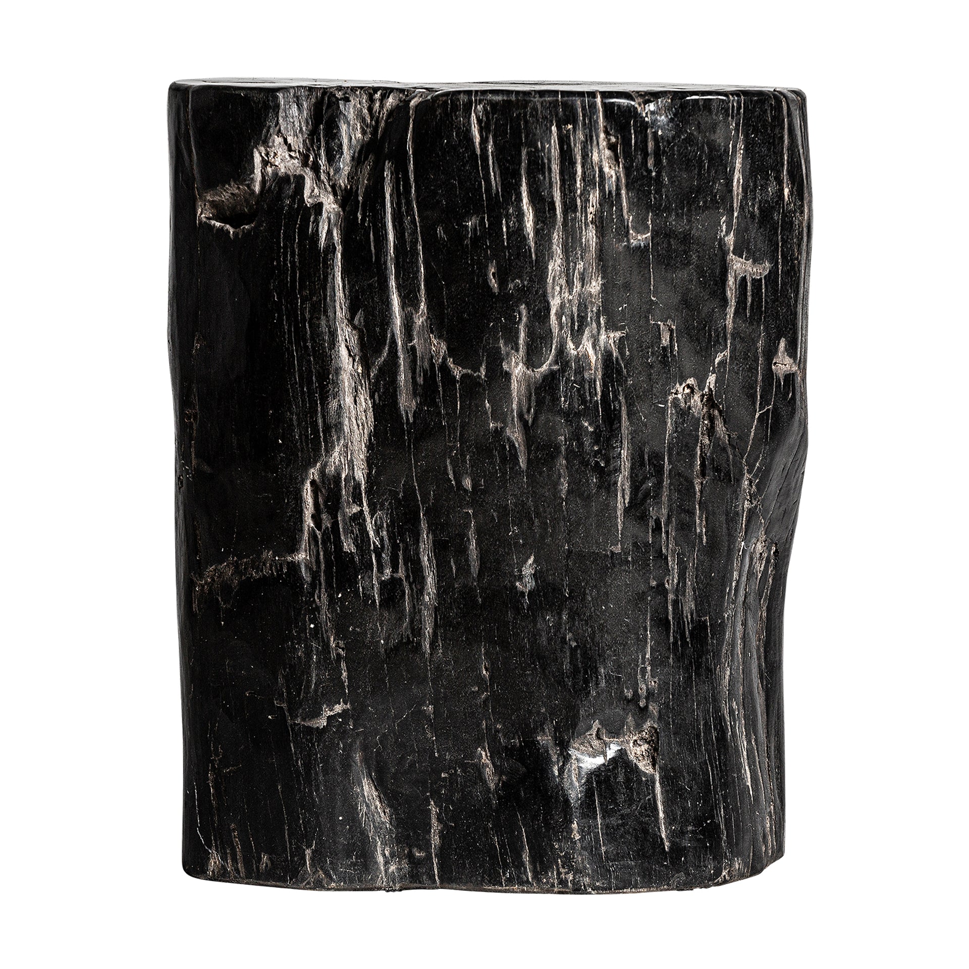 Telti Ethnic Side Table - Brown Petrified Wood Distressed