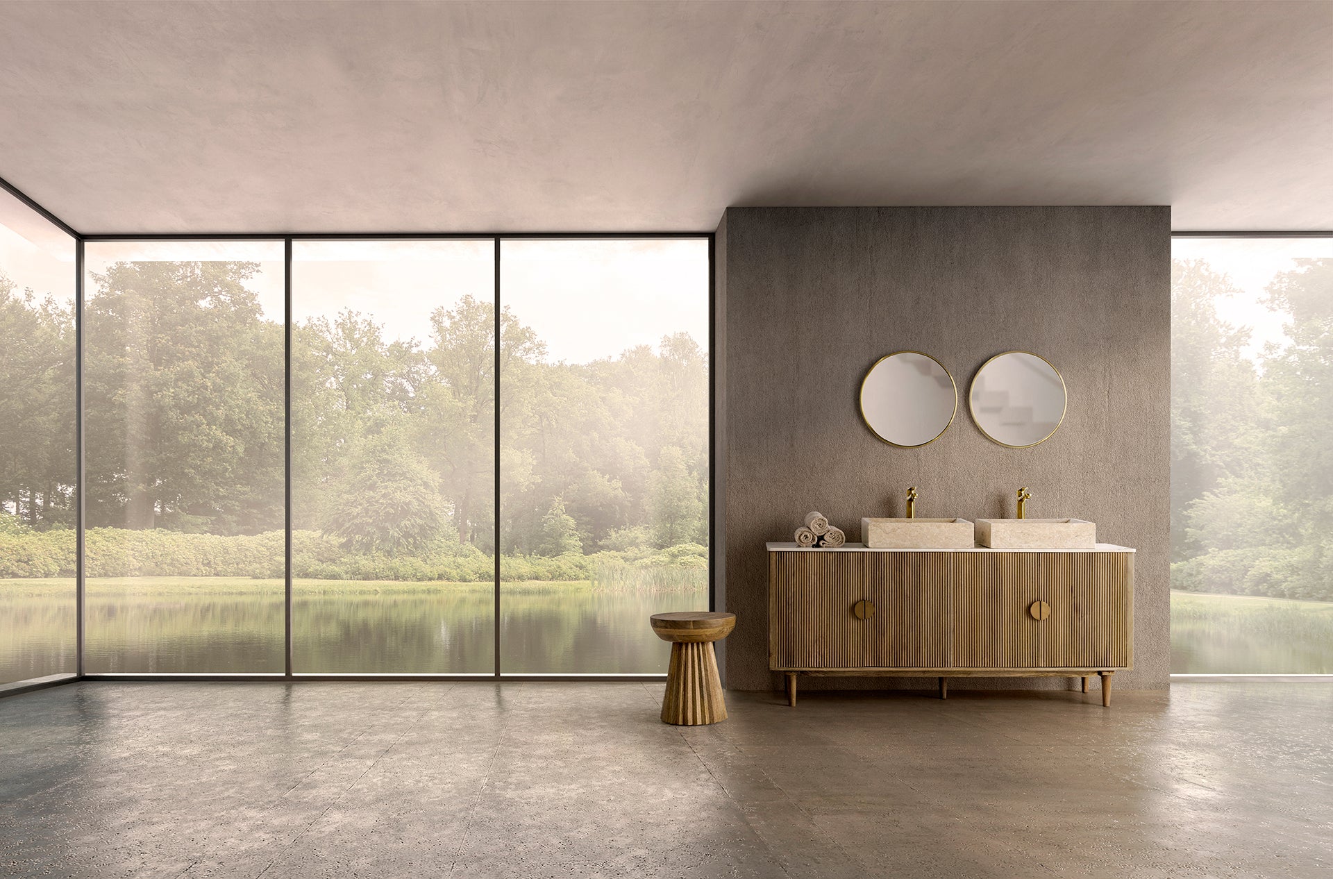 PLISSÉ WOOD SIDE TABLE