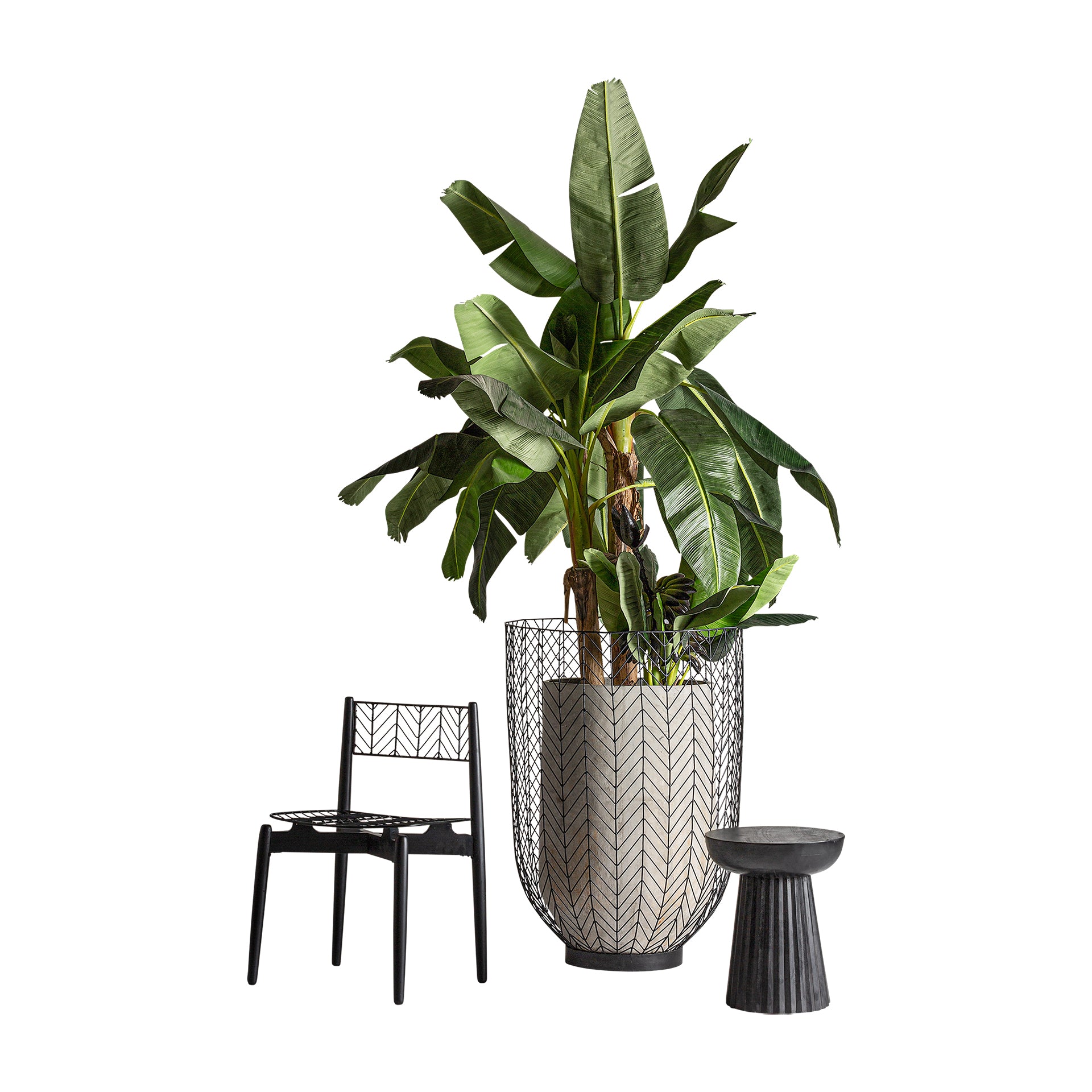 PLISSÉ METAL PLANT POT (SET OF 2)