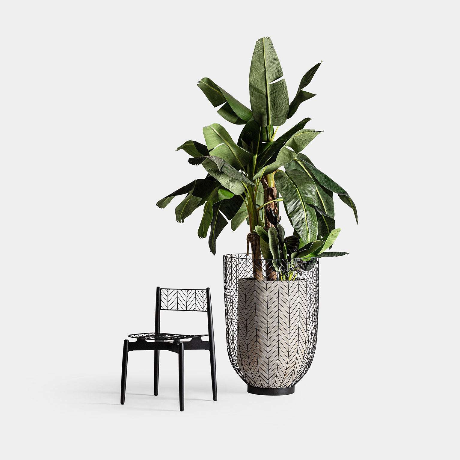 PLISSÉ METAL PLANT POT (SET OF 2)