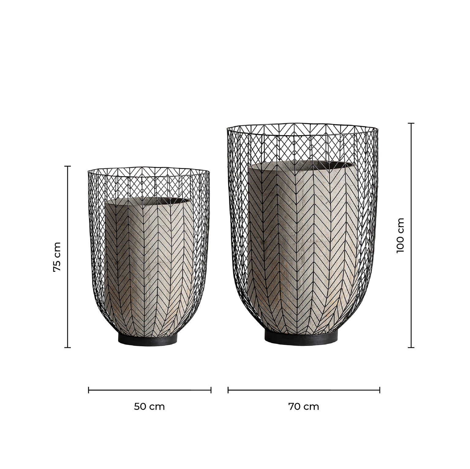 PLISSÉ METAL PLANT POT (SET OF 2)