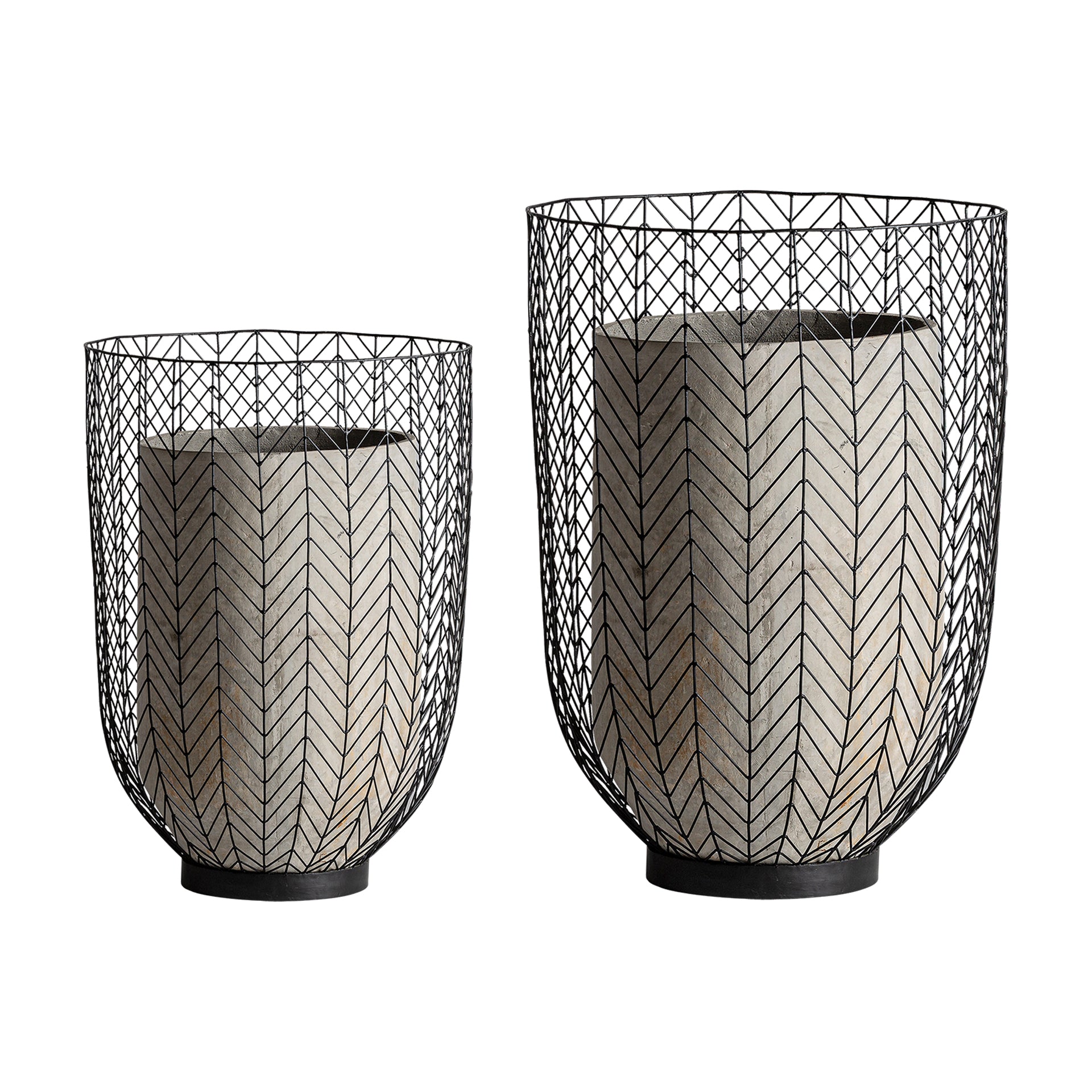 PLISSÉ METAL PLANT POT (SET OF 2)