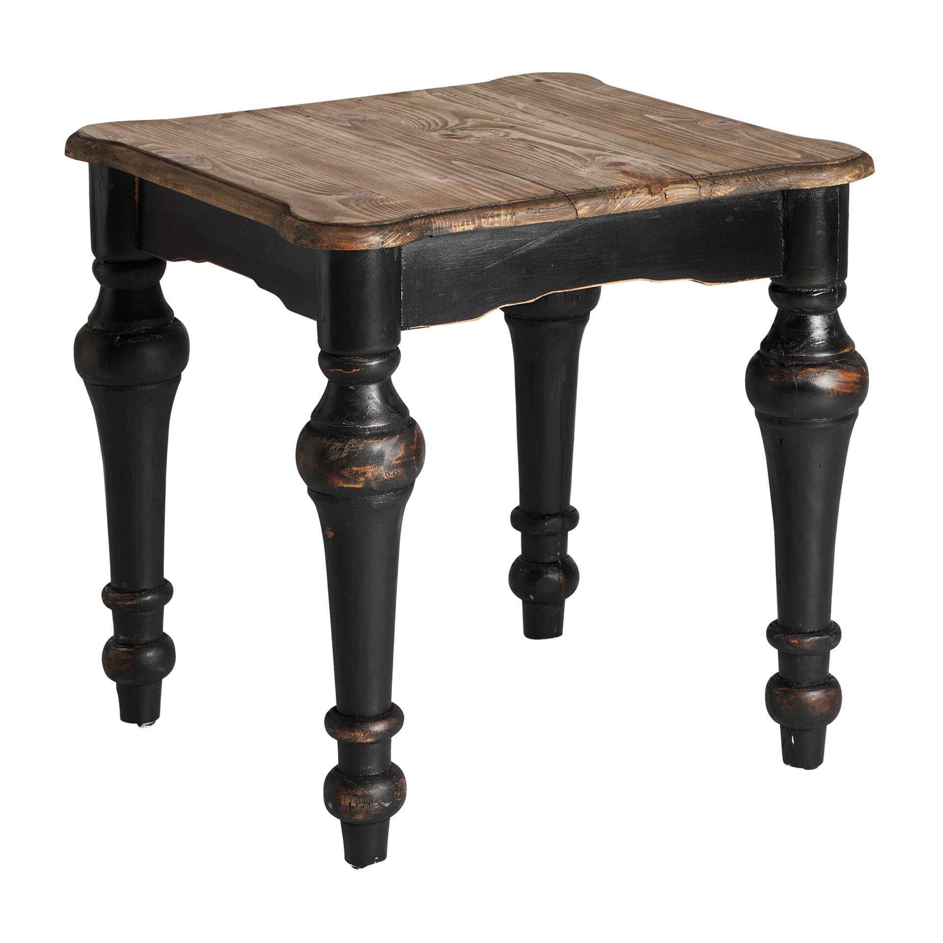 Zenica Provençal Side Table - Black Elm Wood Detachable