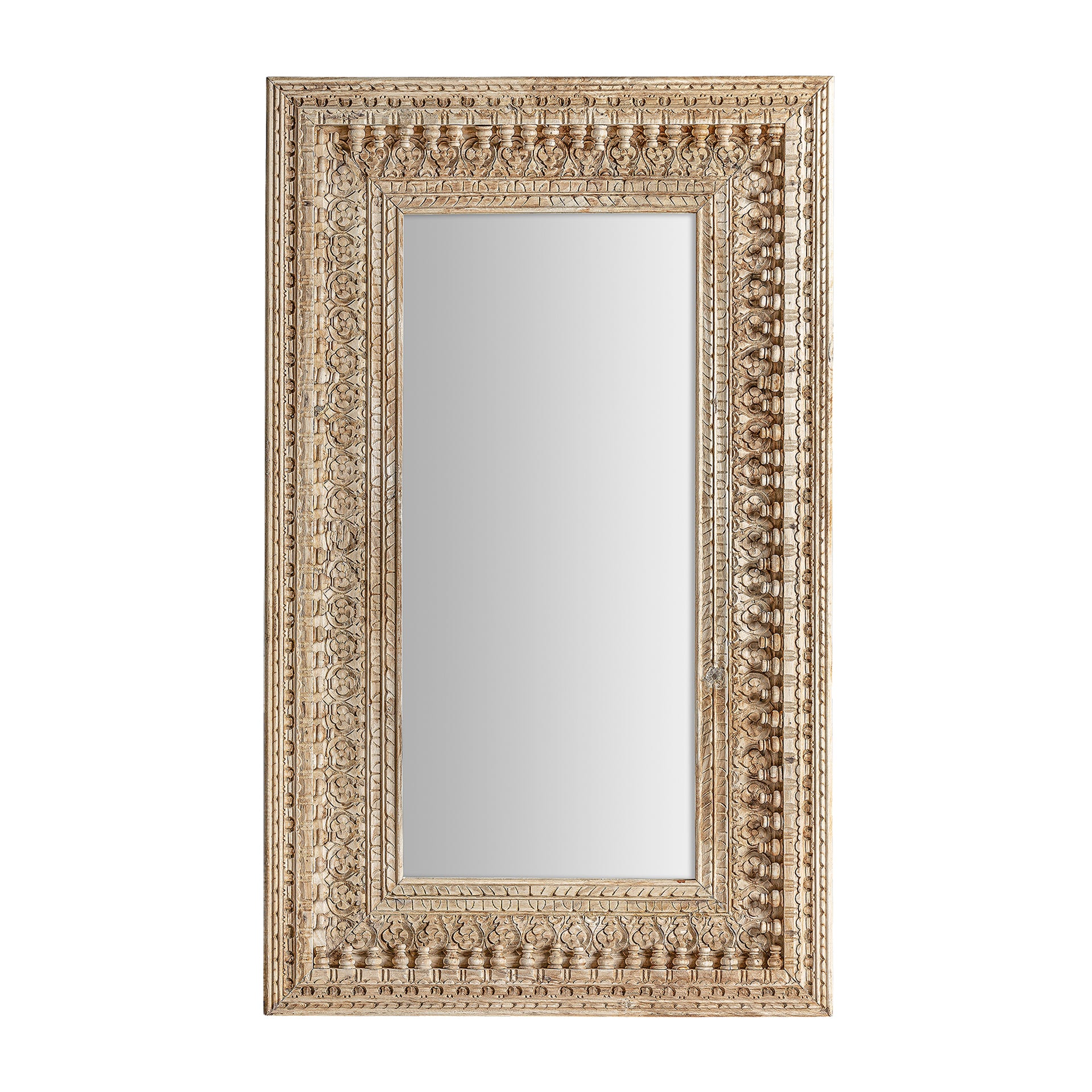 Vouxell Ethnic Mirror - Brown Mango Wood Frame