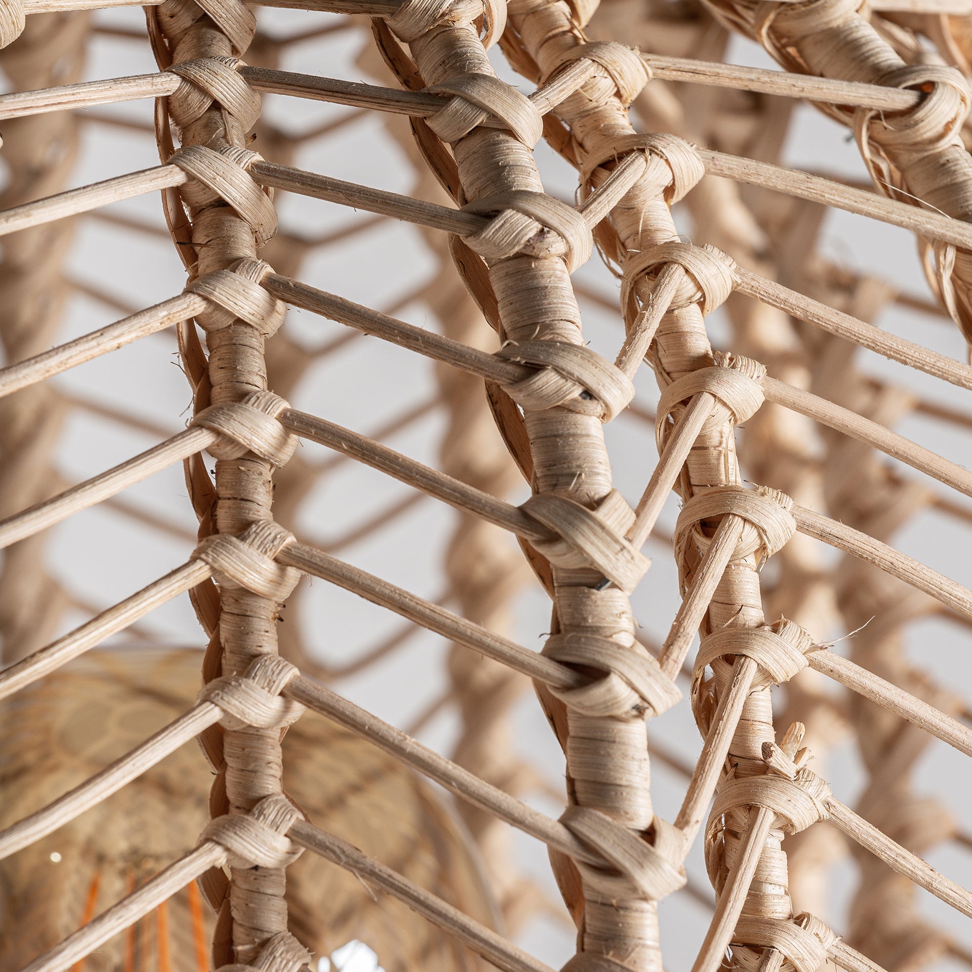 LJUSVIK Plissé Rattan Floor Lamp