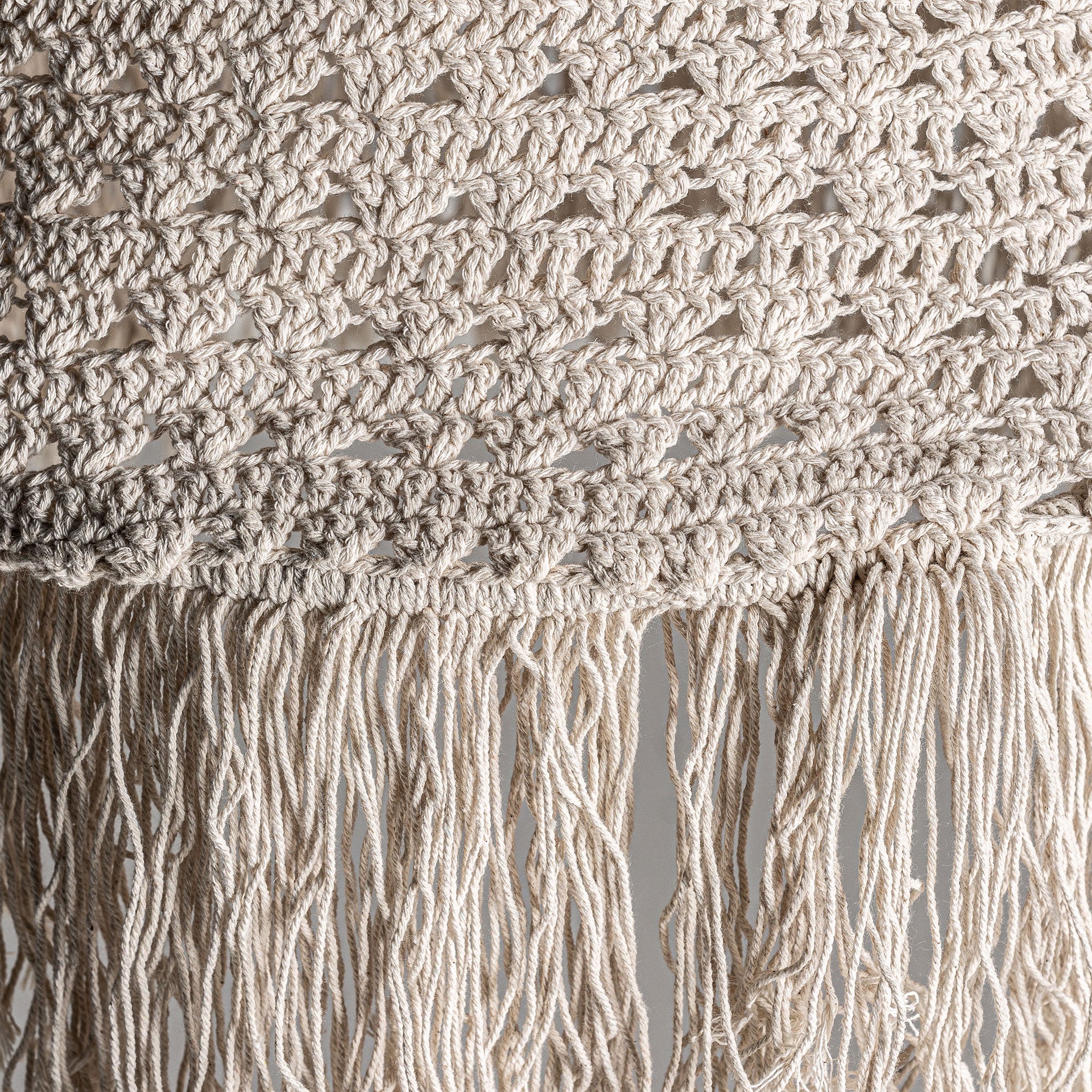 White Cotton Ceiling Lamp - Ethnic Style Pendant Light