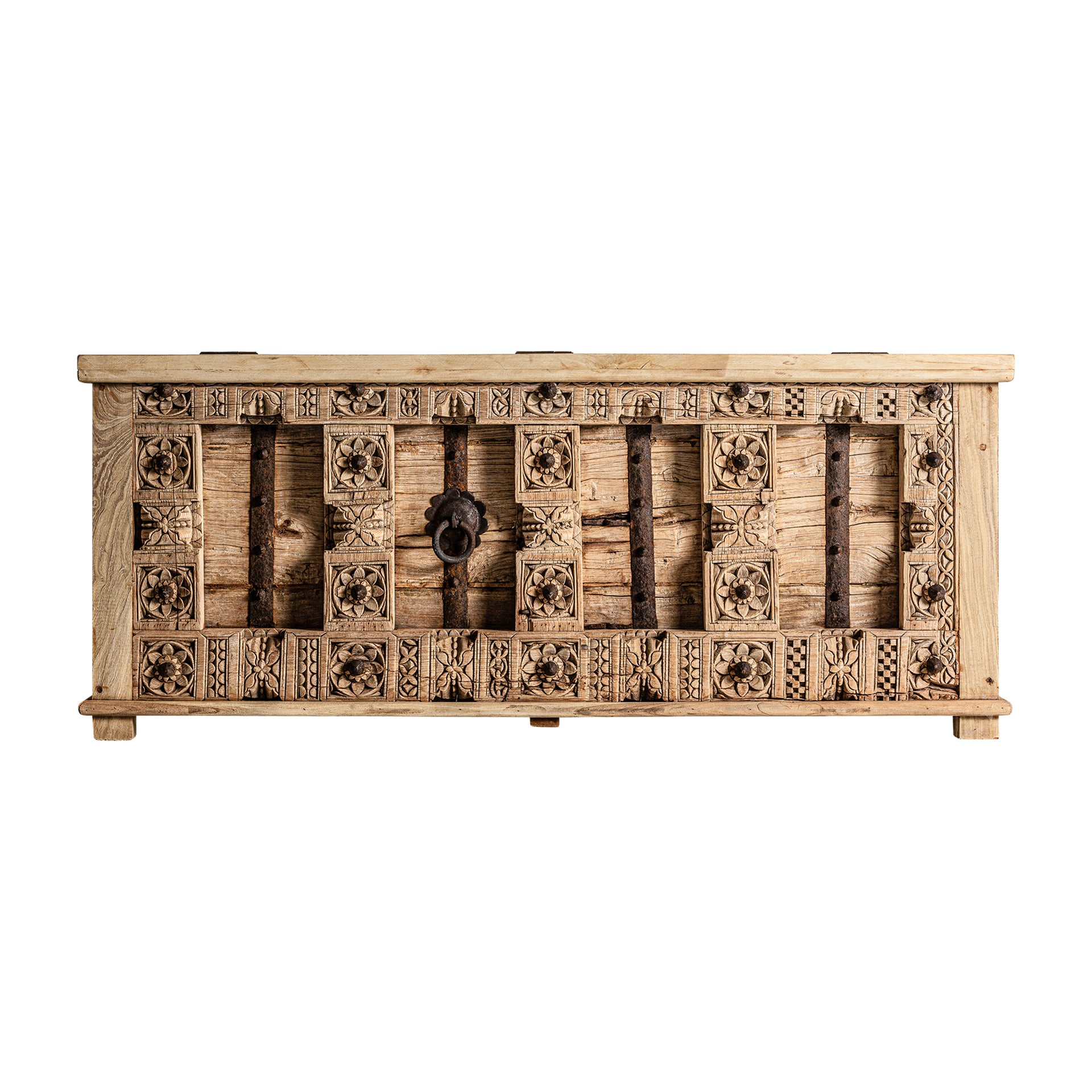 Phalodi Mango Wood TV Stand - Ethnic Style Brown Finish