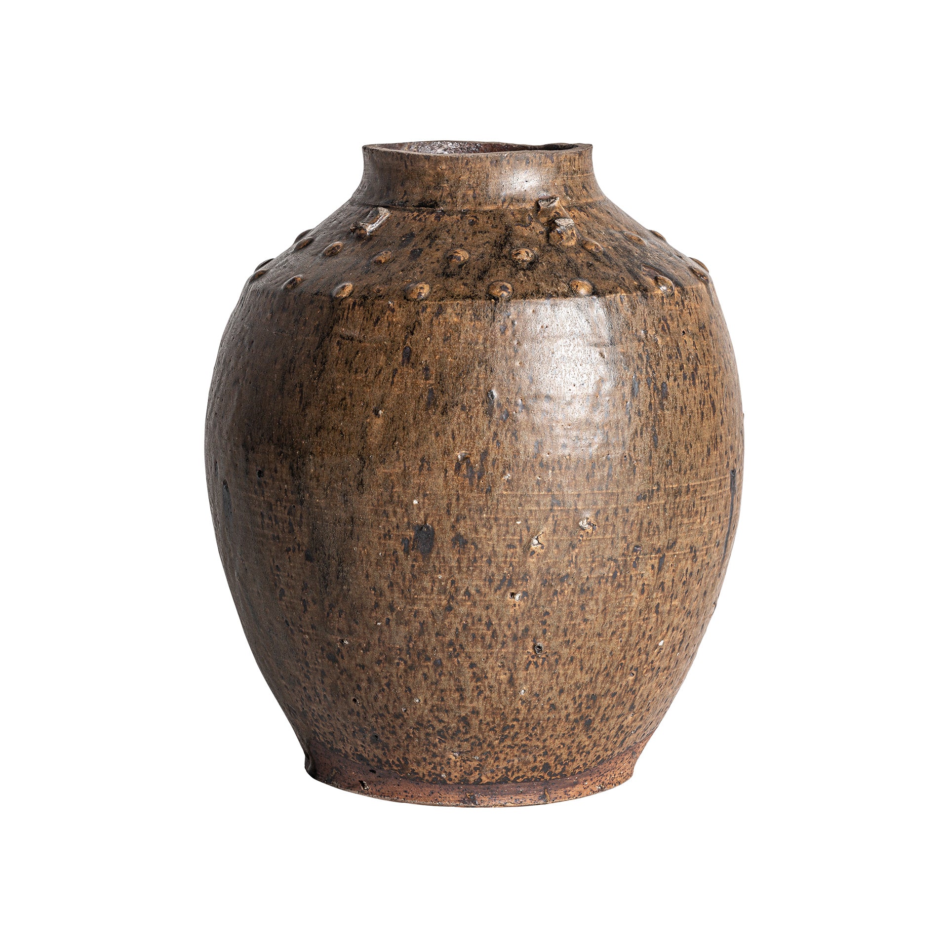 Malda Colonial Ceramic Vase - Brown Tones Handcrafted